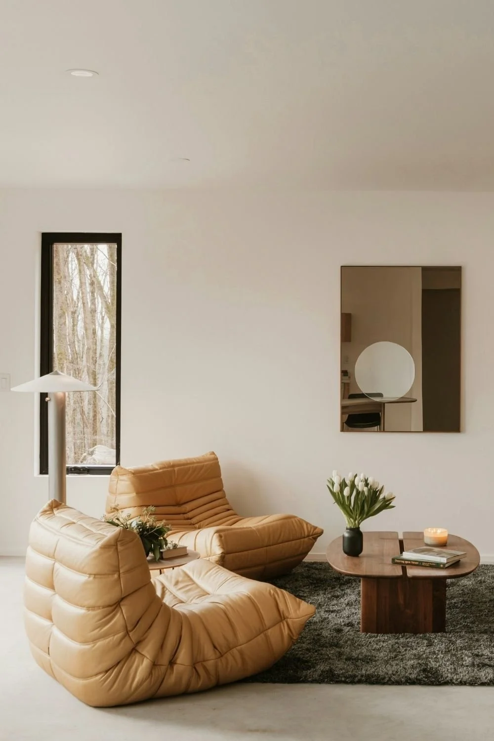 Cozy family living room with chic modern furniture