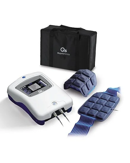 ASA Easy Qs VET magnetoterapi fra ASAlaser med Flexa Vet-applikatorer og transporttaske – veterinært udstyr til pulserende elektromagnetisk behandling af dyr.