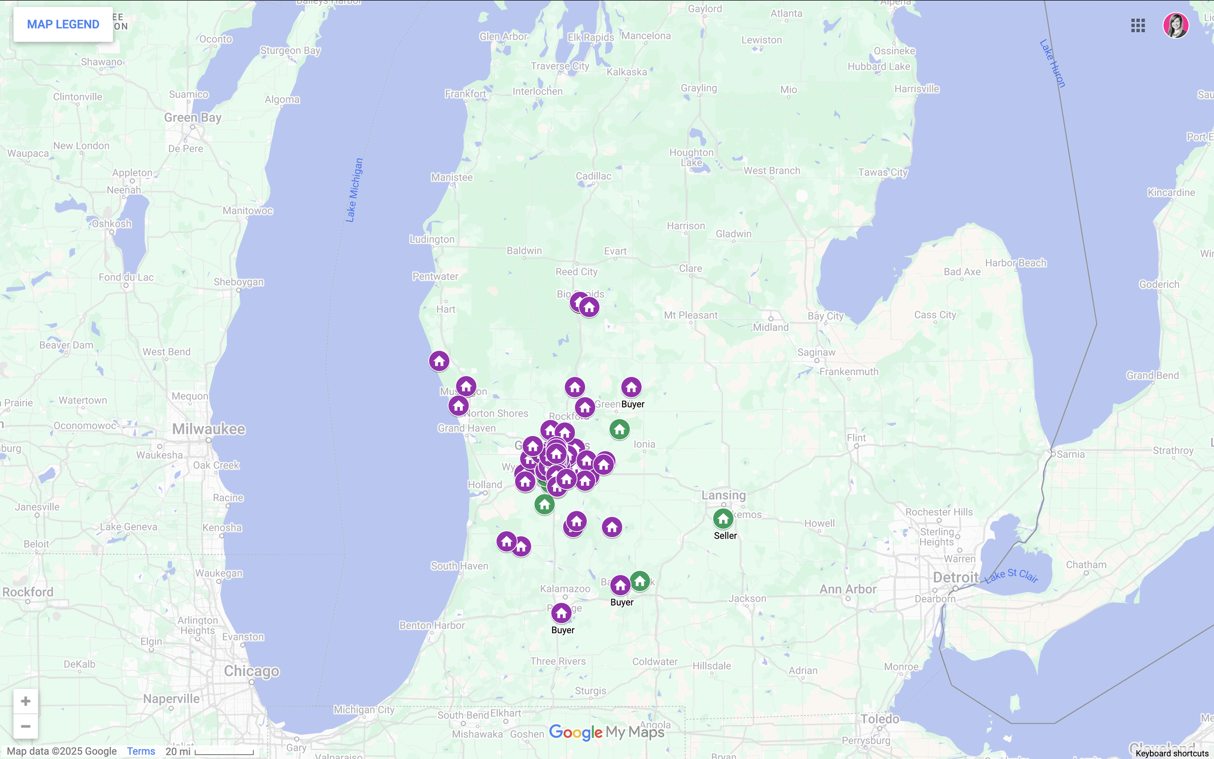 Dana McQueen Realtor Closing Map