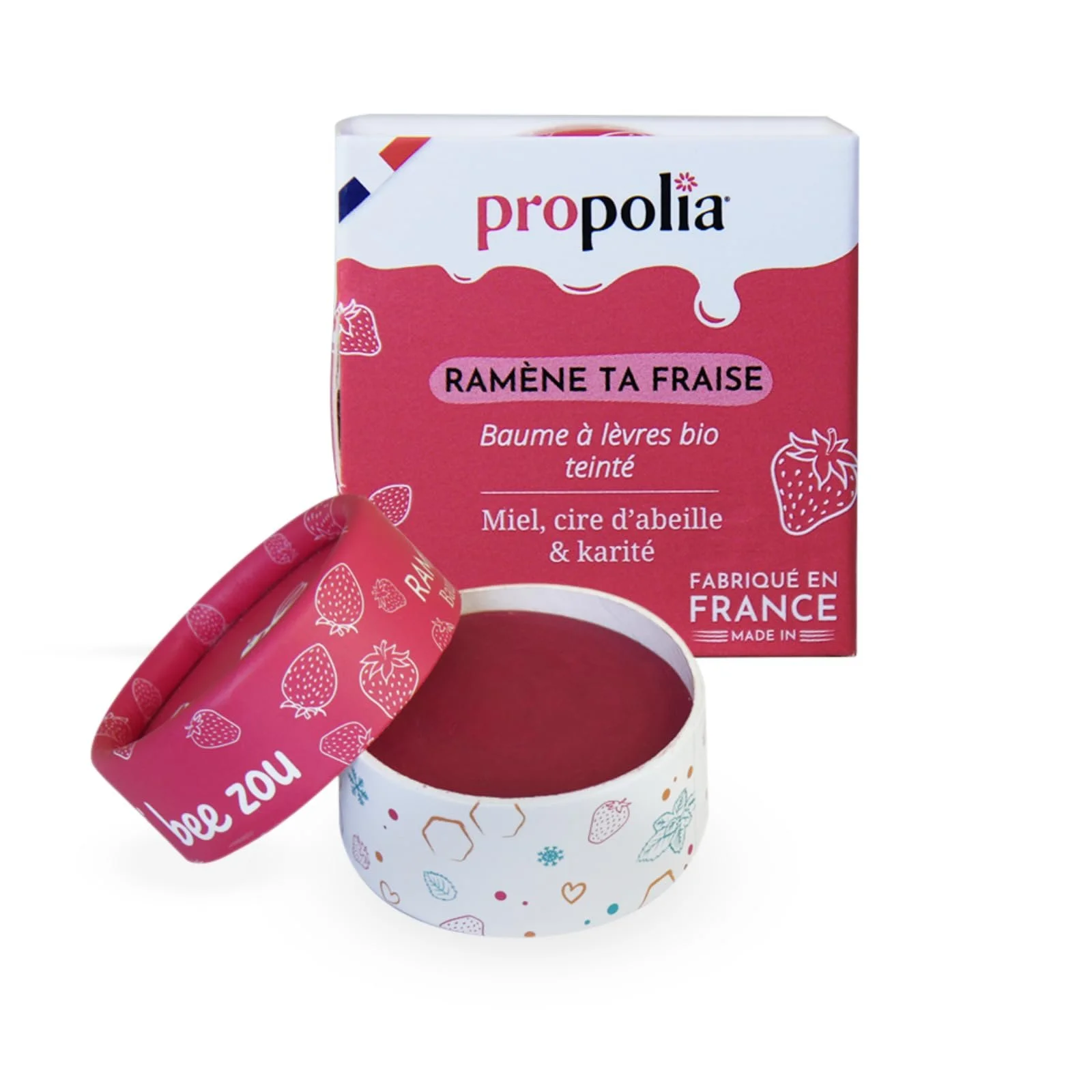 Baume à lèvres- Fraise Propolis