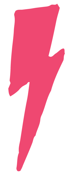 Pink lightning bolt silhouette.