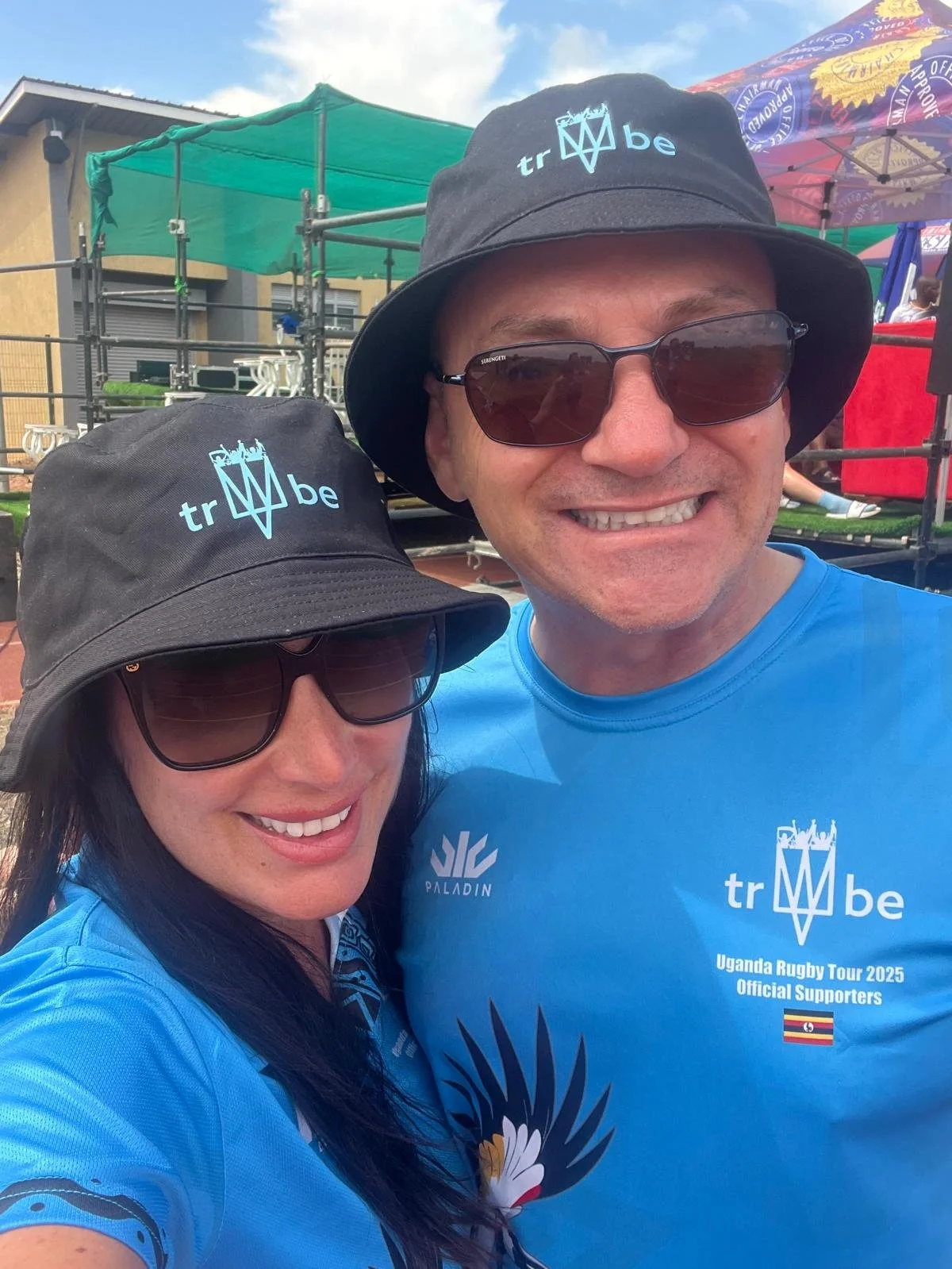 Tritons supporters wearing official Tribe rugby tour kit during Uganda tour experience