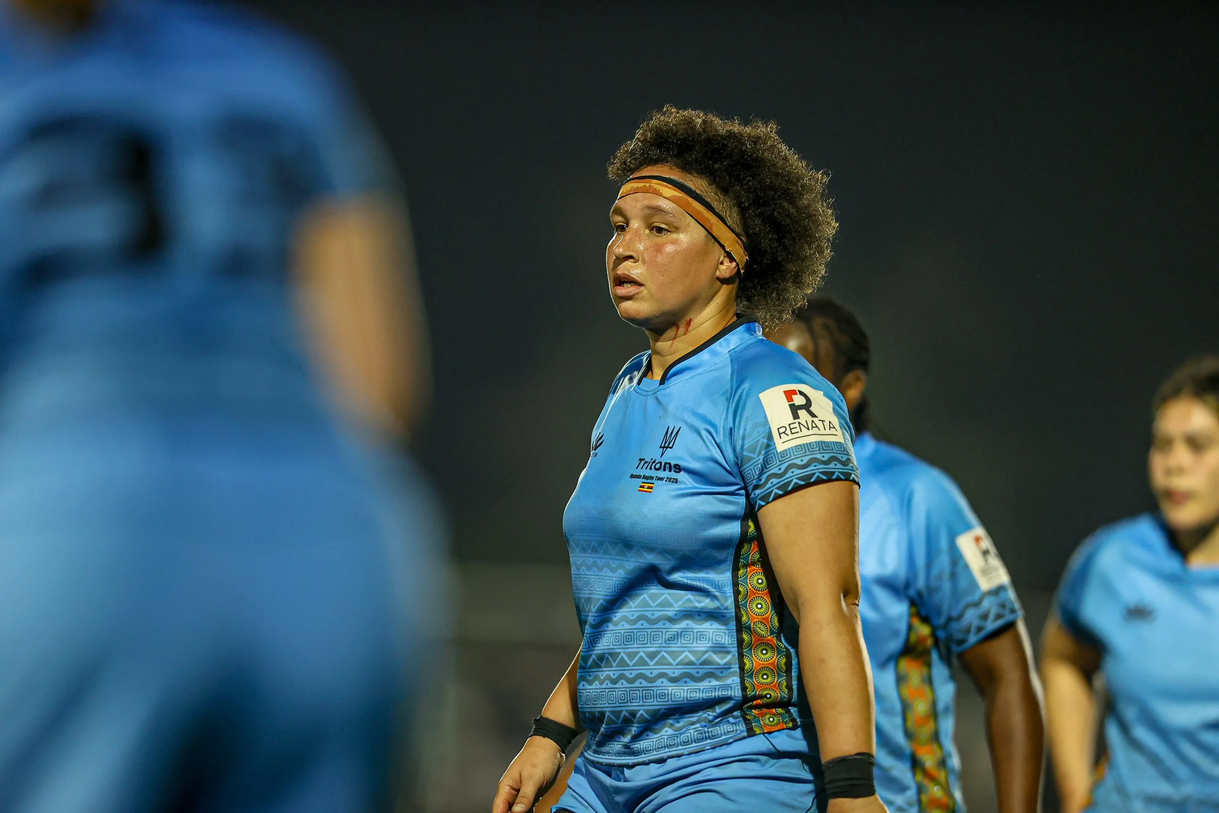 Shaunagh Brown rugby player in Uganda during Tritons international rugby tour match