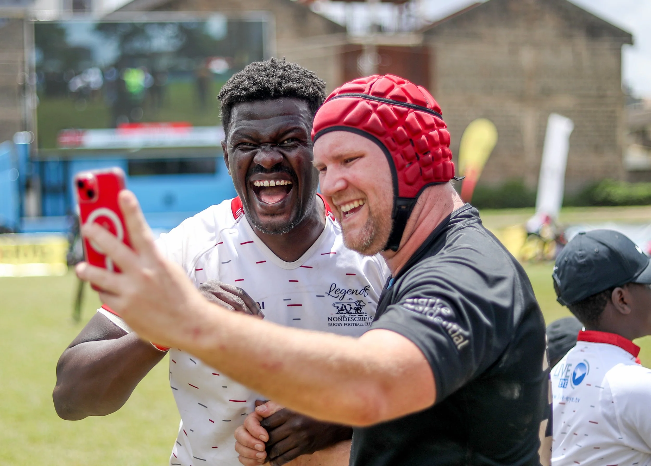 Tritons rugby players celebrating after match during Kenya rugby tour experience