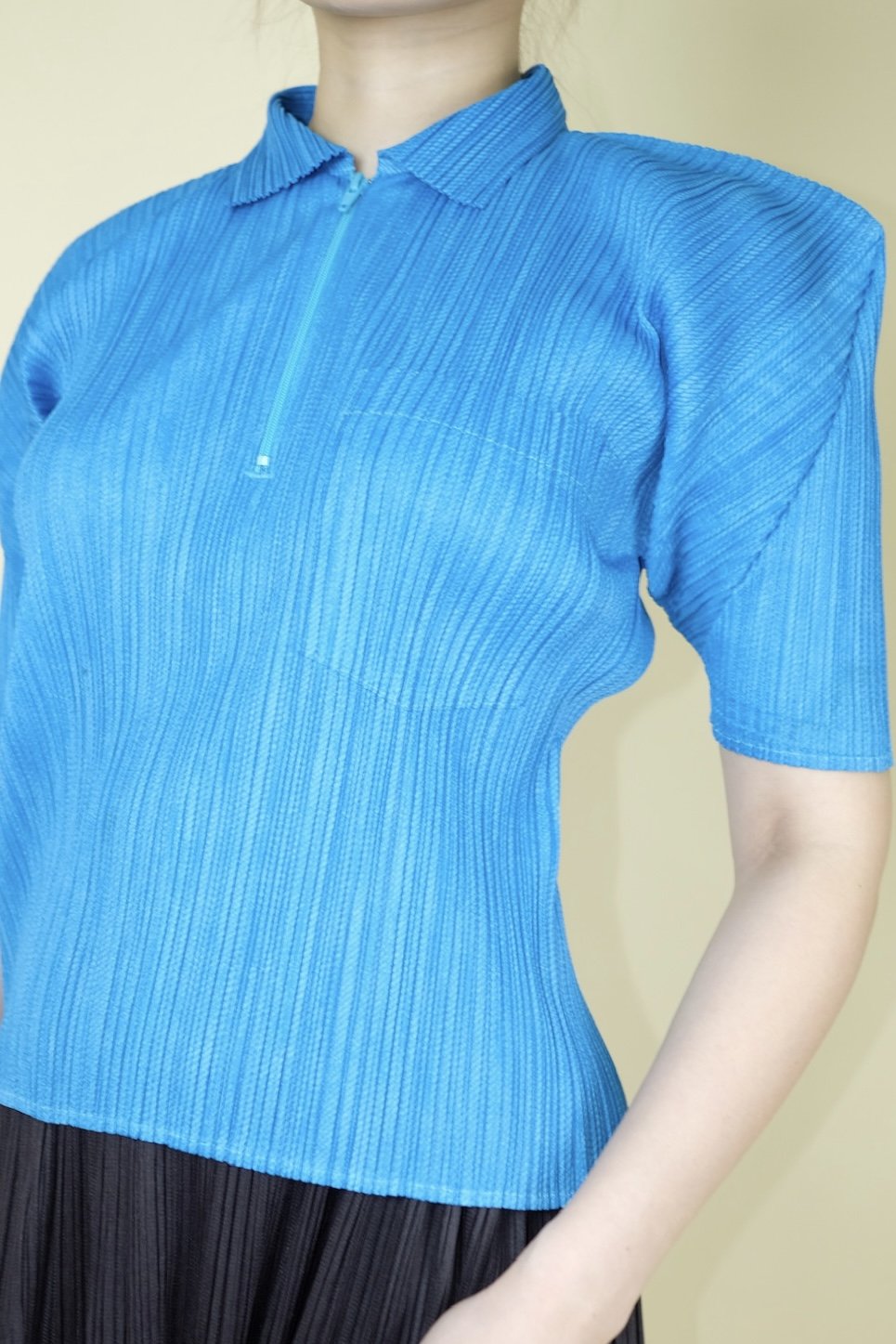 Issey Miyake Classic Pleated Polo Shirt