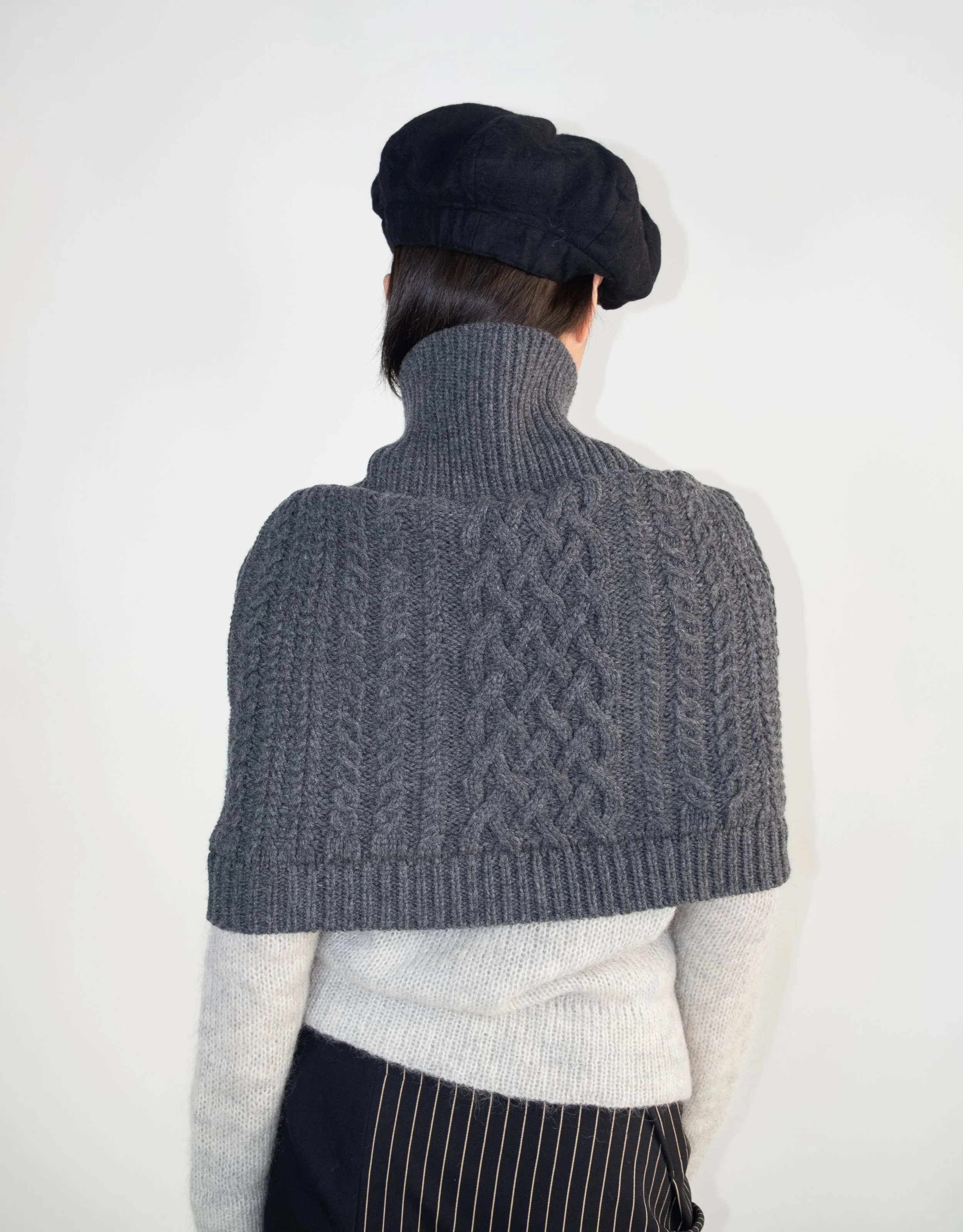 Yohji Yamamoto Y's Wool Chunky Knit Collar / Skirt