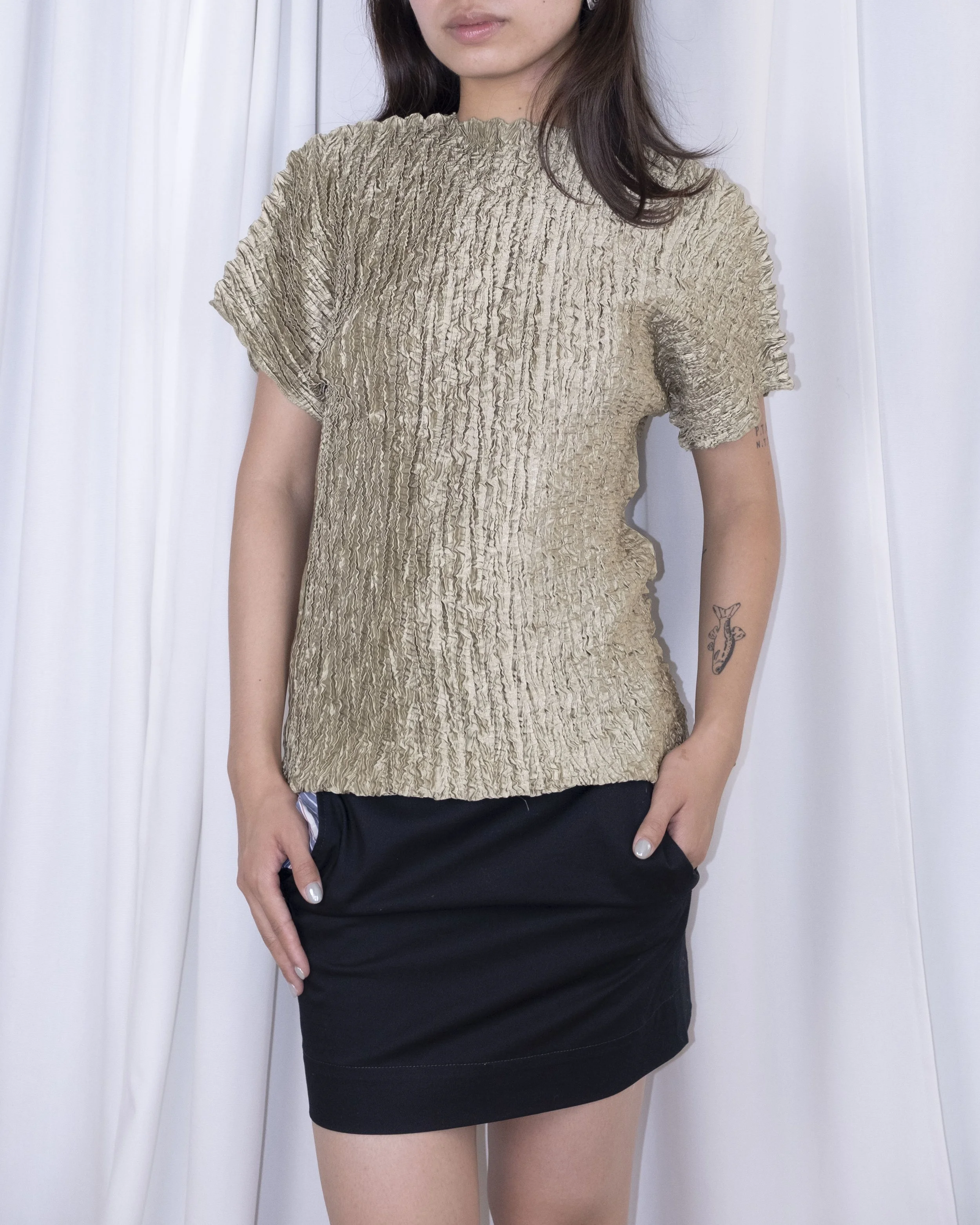 Crumpled Pleats Top