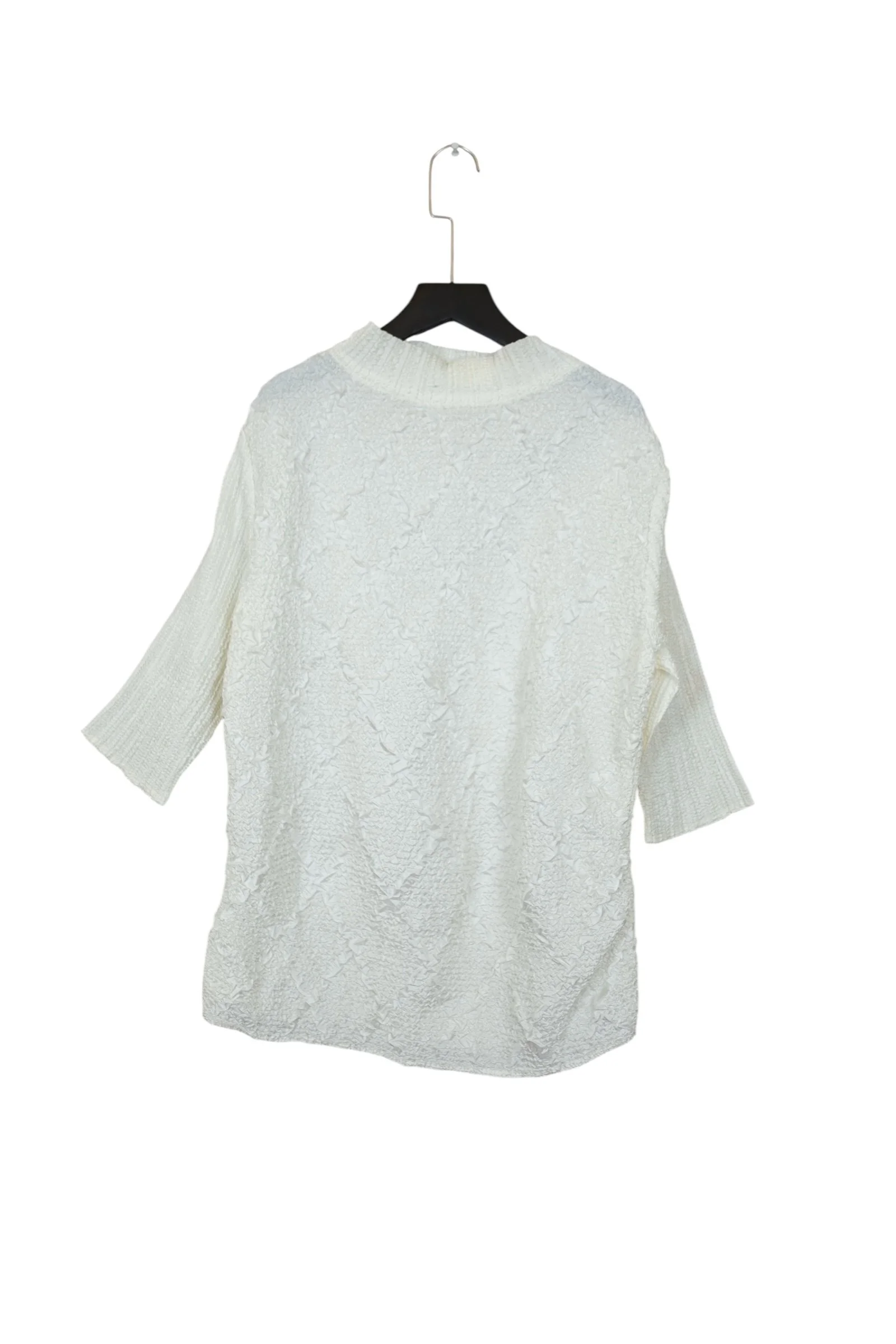 Textured White 3/4 Sleeve Tunic Top