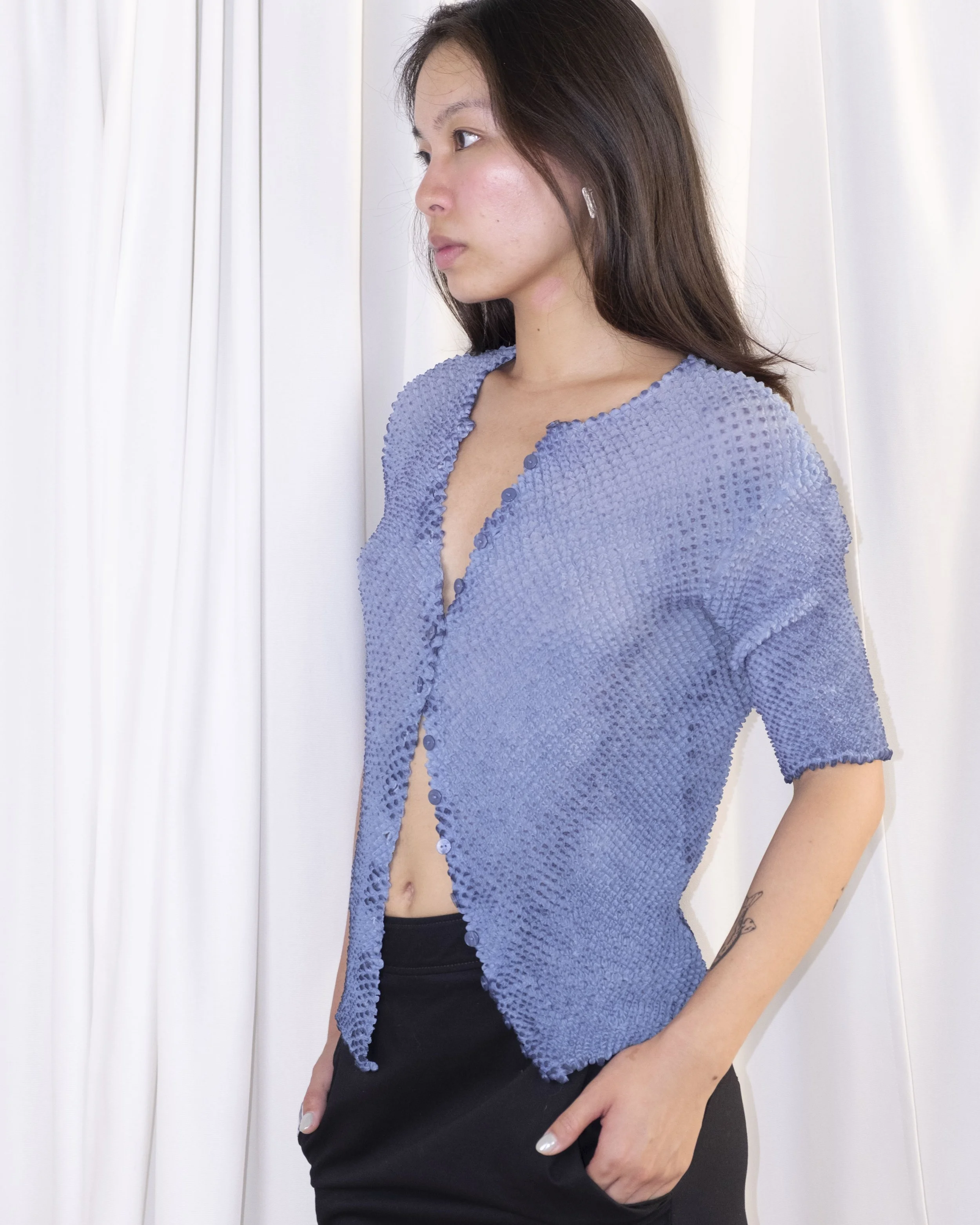 3/4 Sleeves Spiky Popcorn Blouse