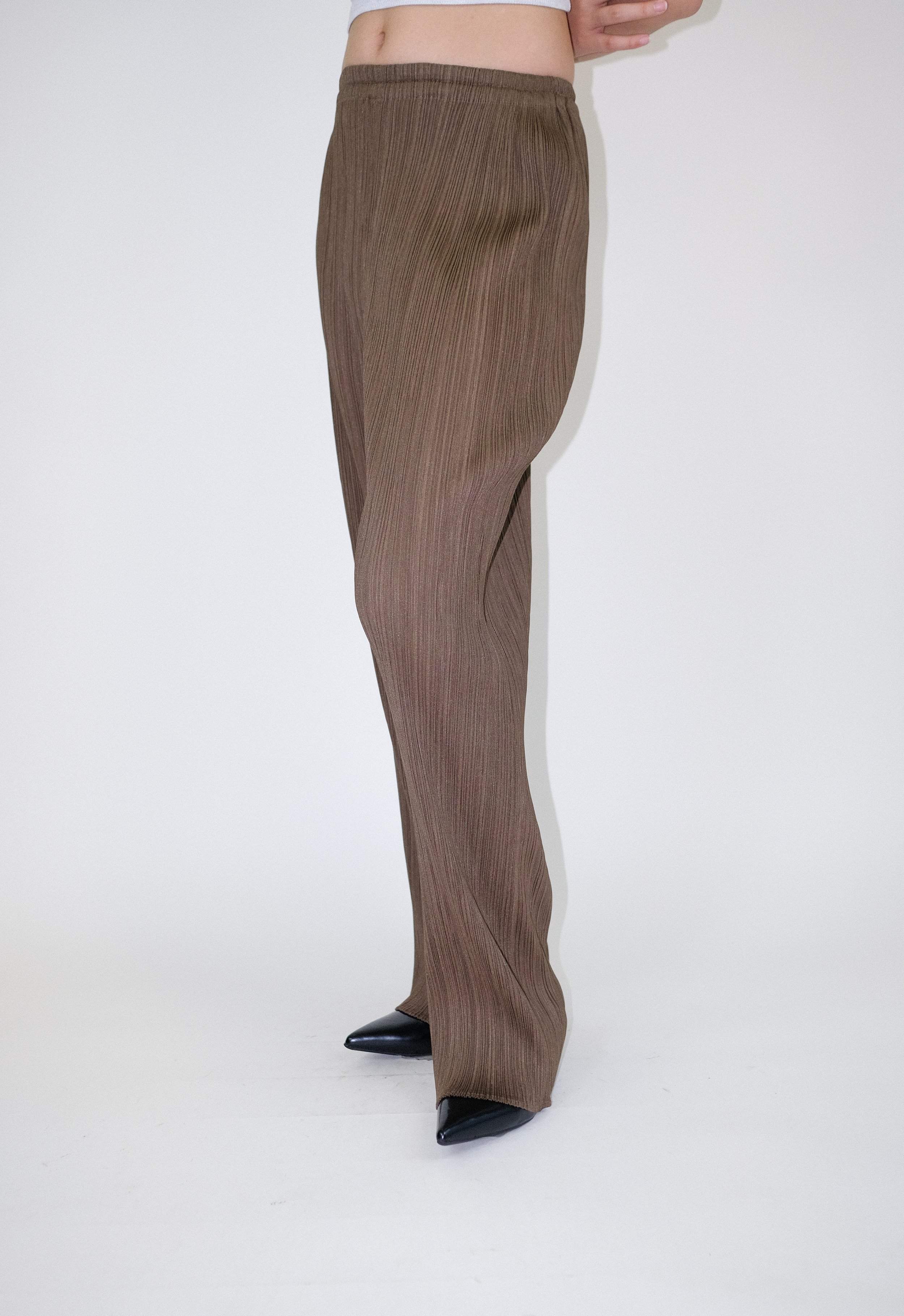 Pleats Please Issey Miyake Classic Pleated Straight Cut Trousers
