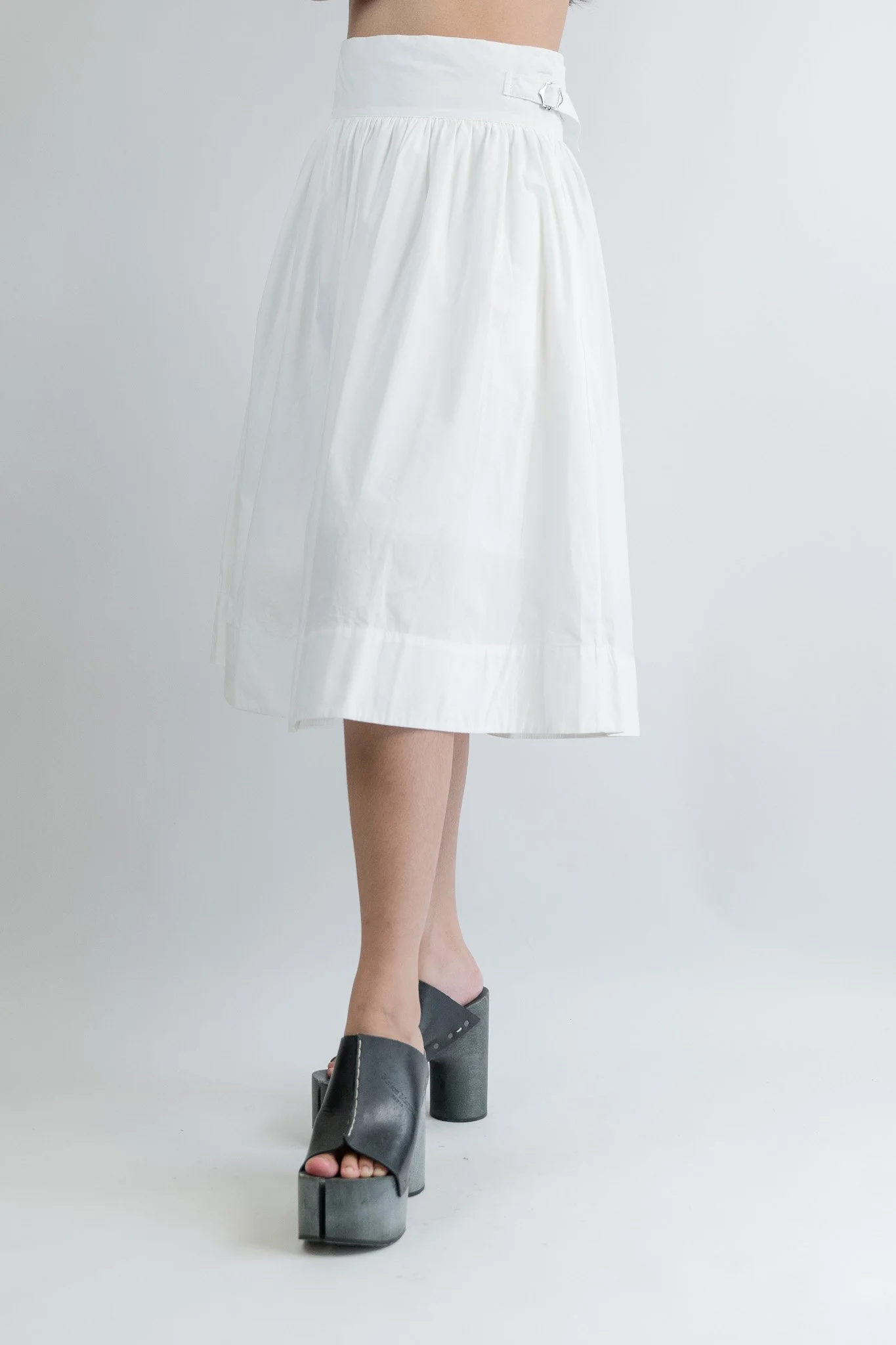 Cotton Gathered Knee Length Skirt
