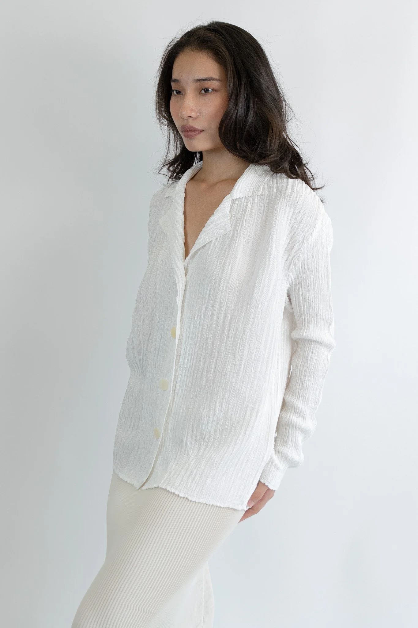 Specchio Micro Fishbone Pleated Blazer
