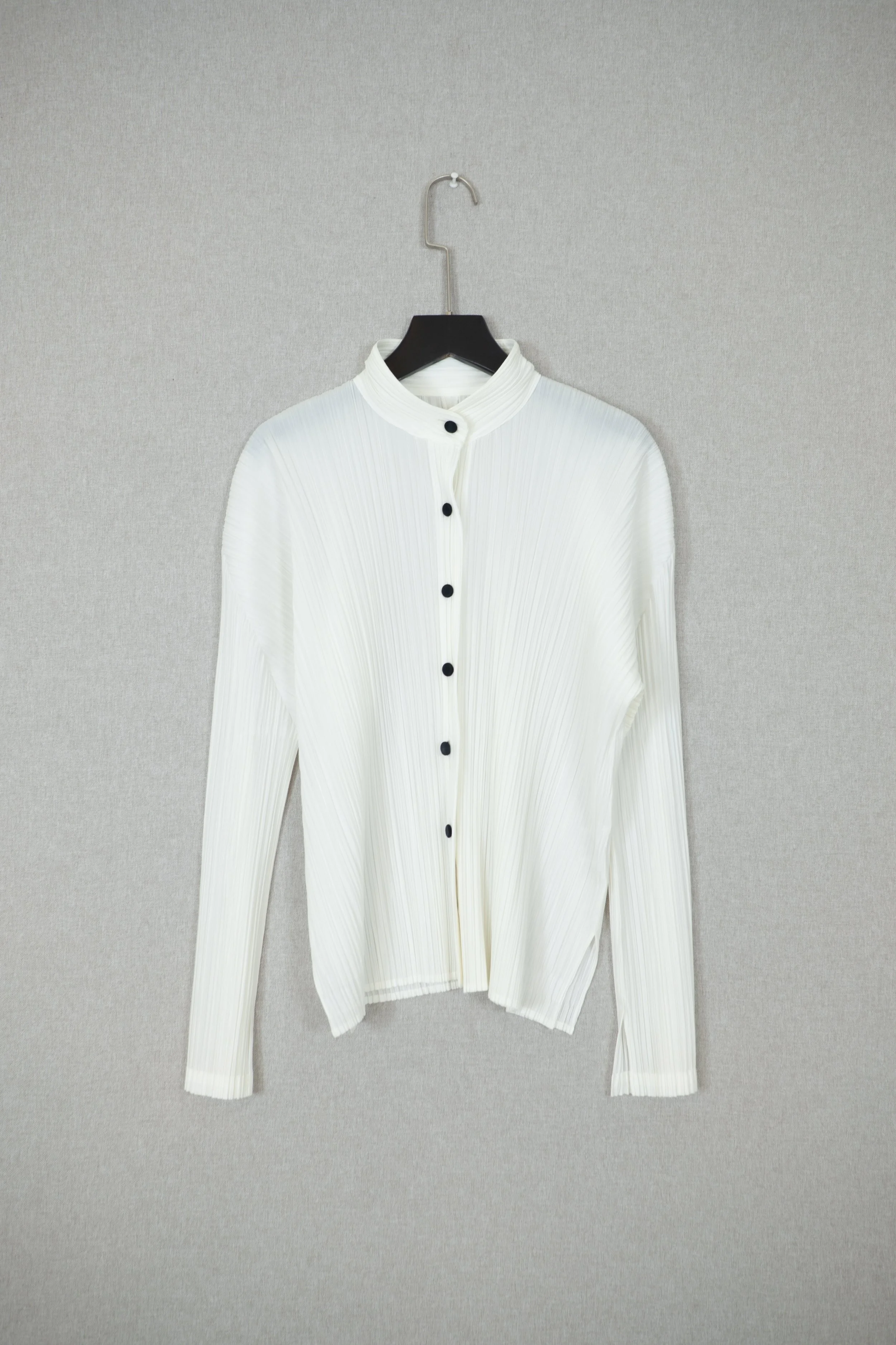 Pleats Please Issey Miyake Mandarin Collar Buttons Up