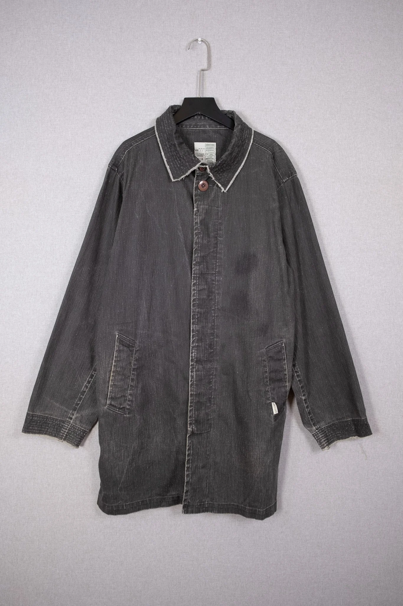 Oversized Washed Black Denim Jacket