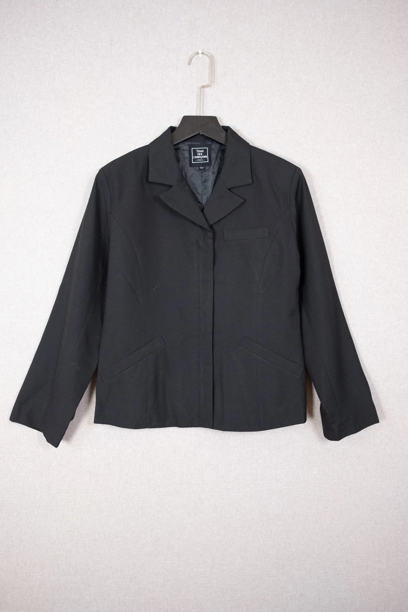 Structured Minimalist Black Zipper Jacket