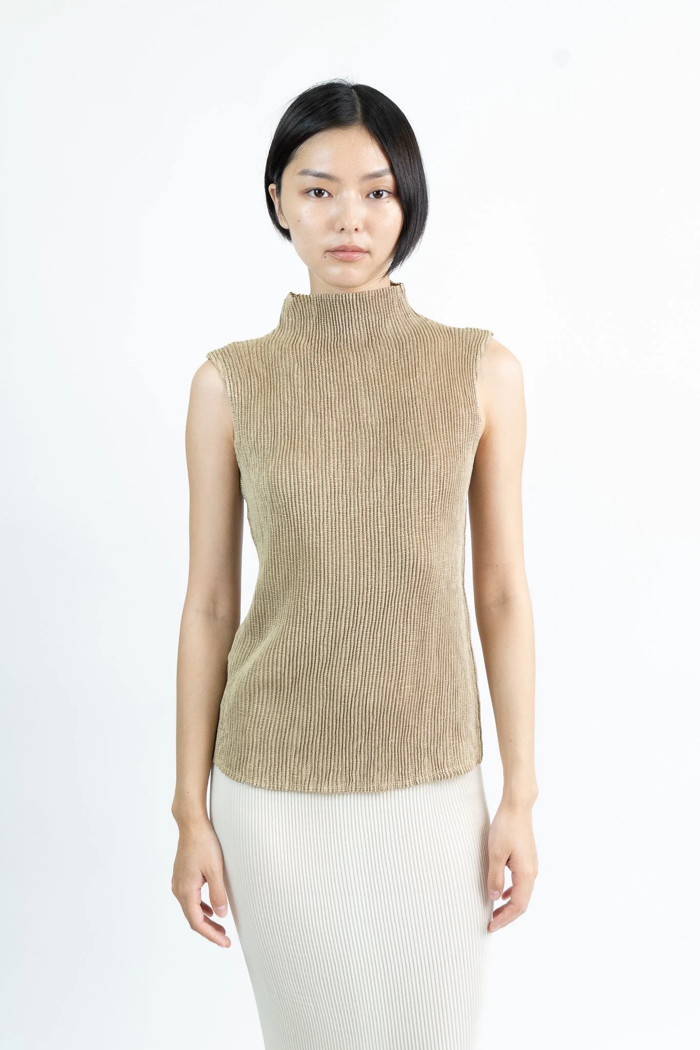 Specchio Micro Pleated Sleeveless Top