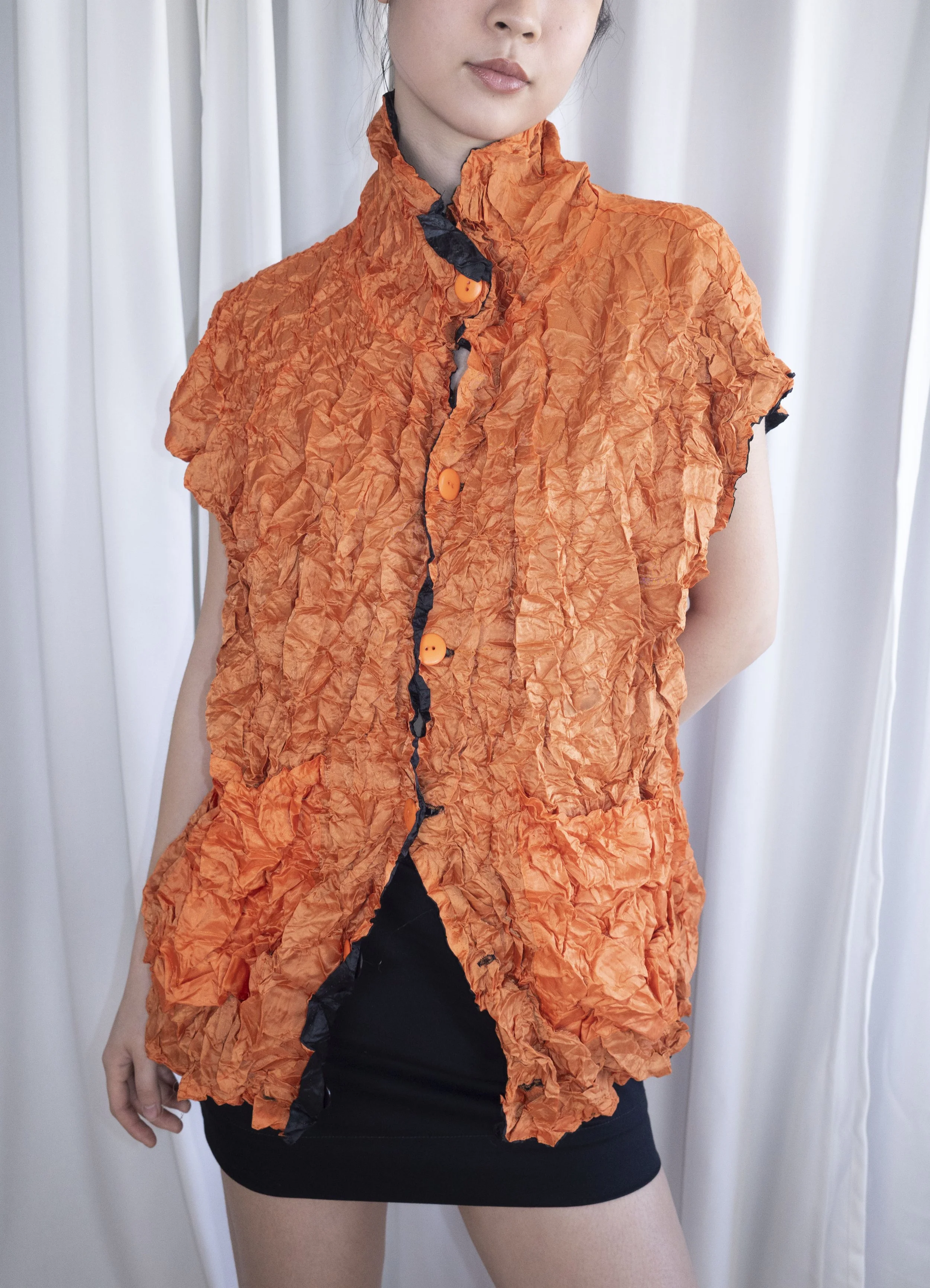 Two-Tone Crushed Reversible Buttons-Up Top