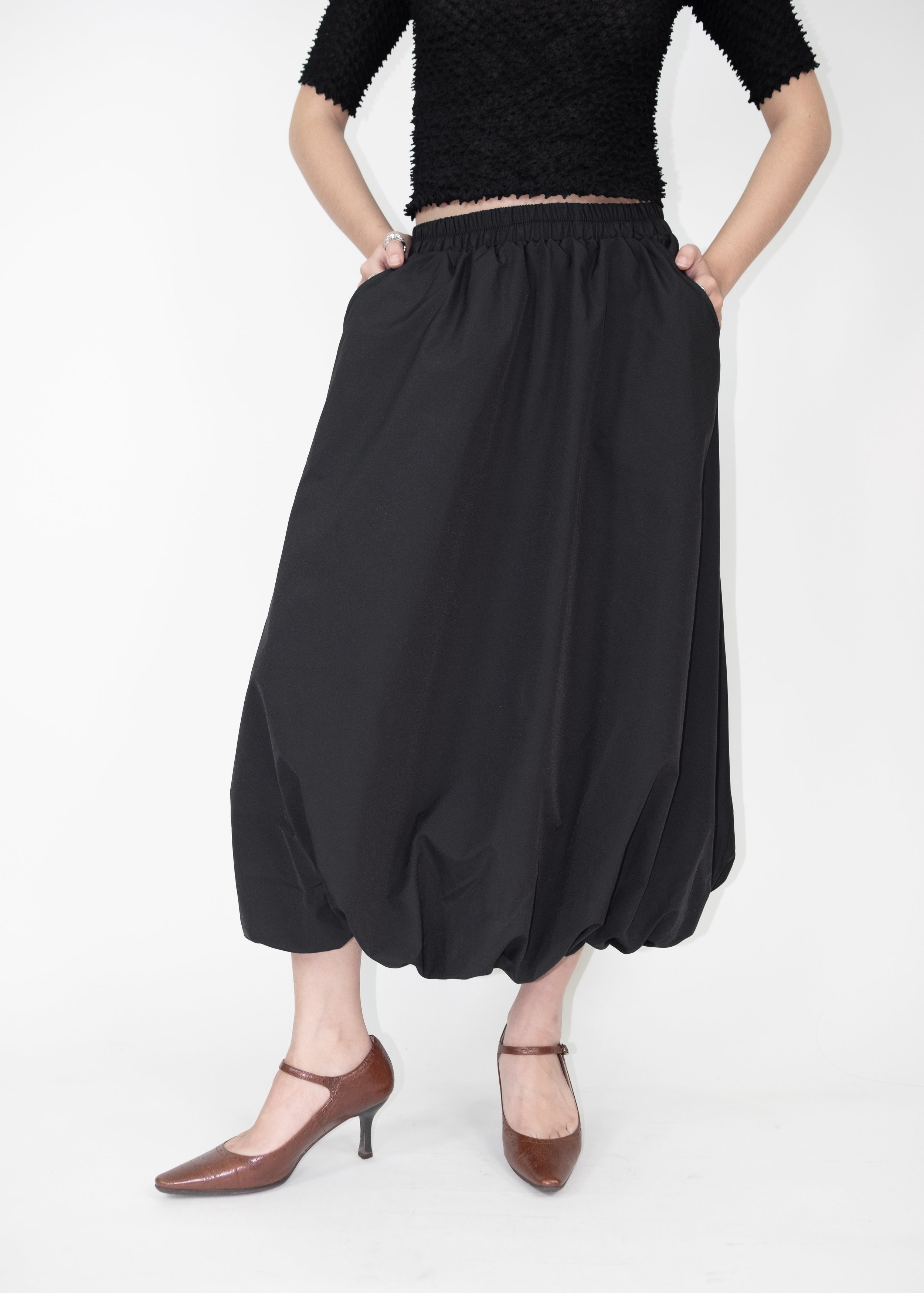 Black Pumpkin Parachute Skirt