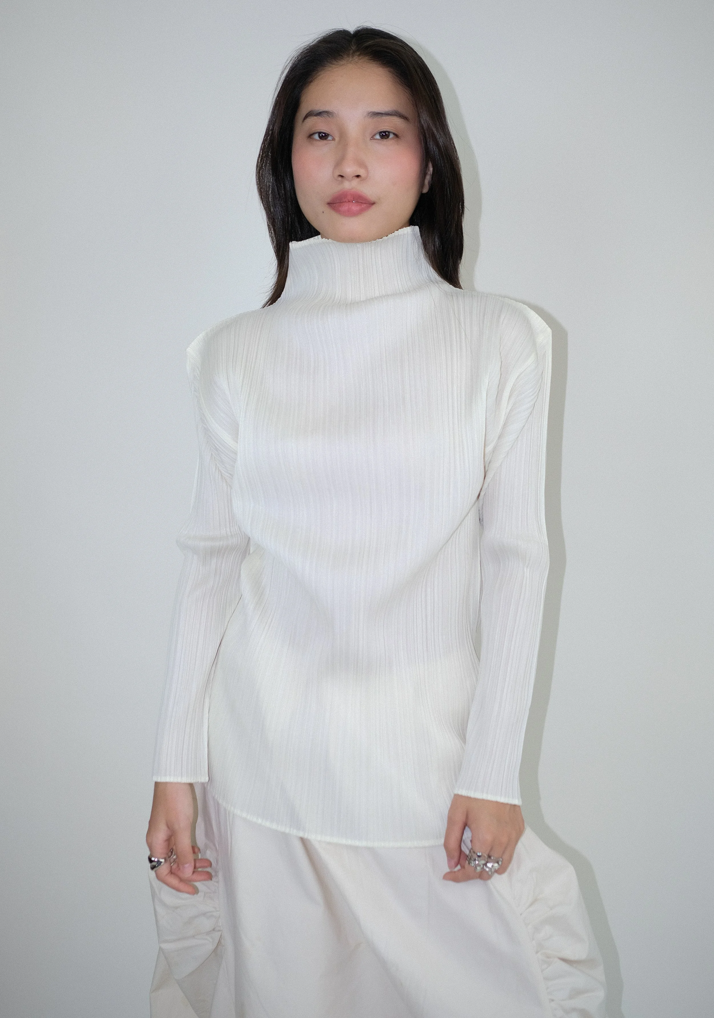 Issey Miyake Classic HighNeck Pleated Top