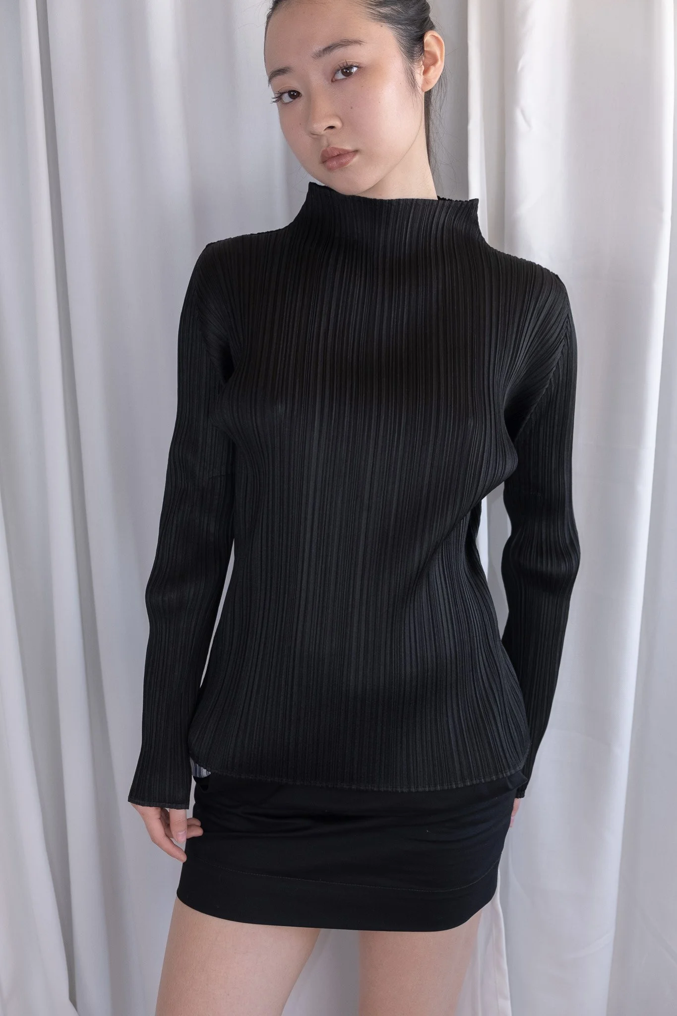 Pleats Please Issey Miyake Classic High Neck Top