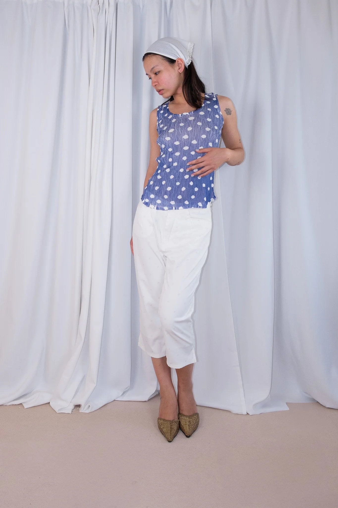90s Courreges Logos Capri Pants