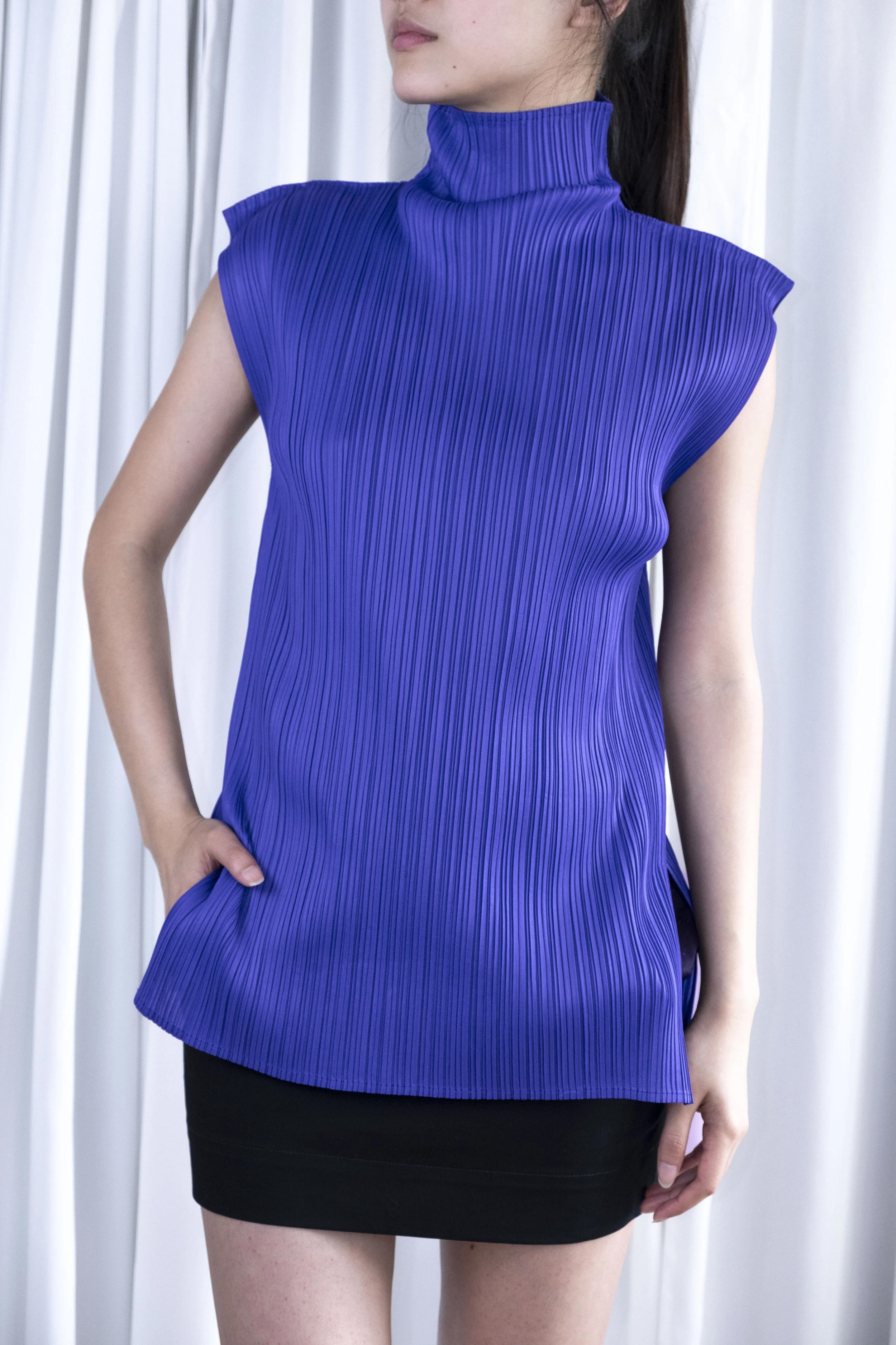 Pleats Please Issey Miyake Classic Pleated Sleeveless Top