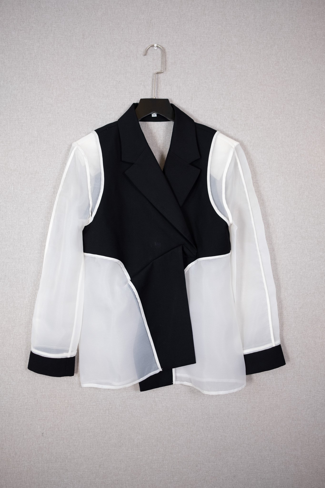 Japanese Production Bicolor Wool Organza Double Breasted Blazer