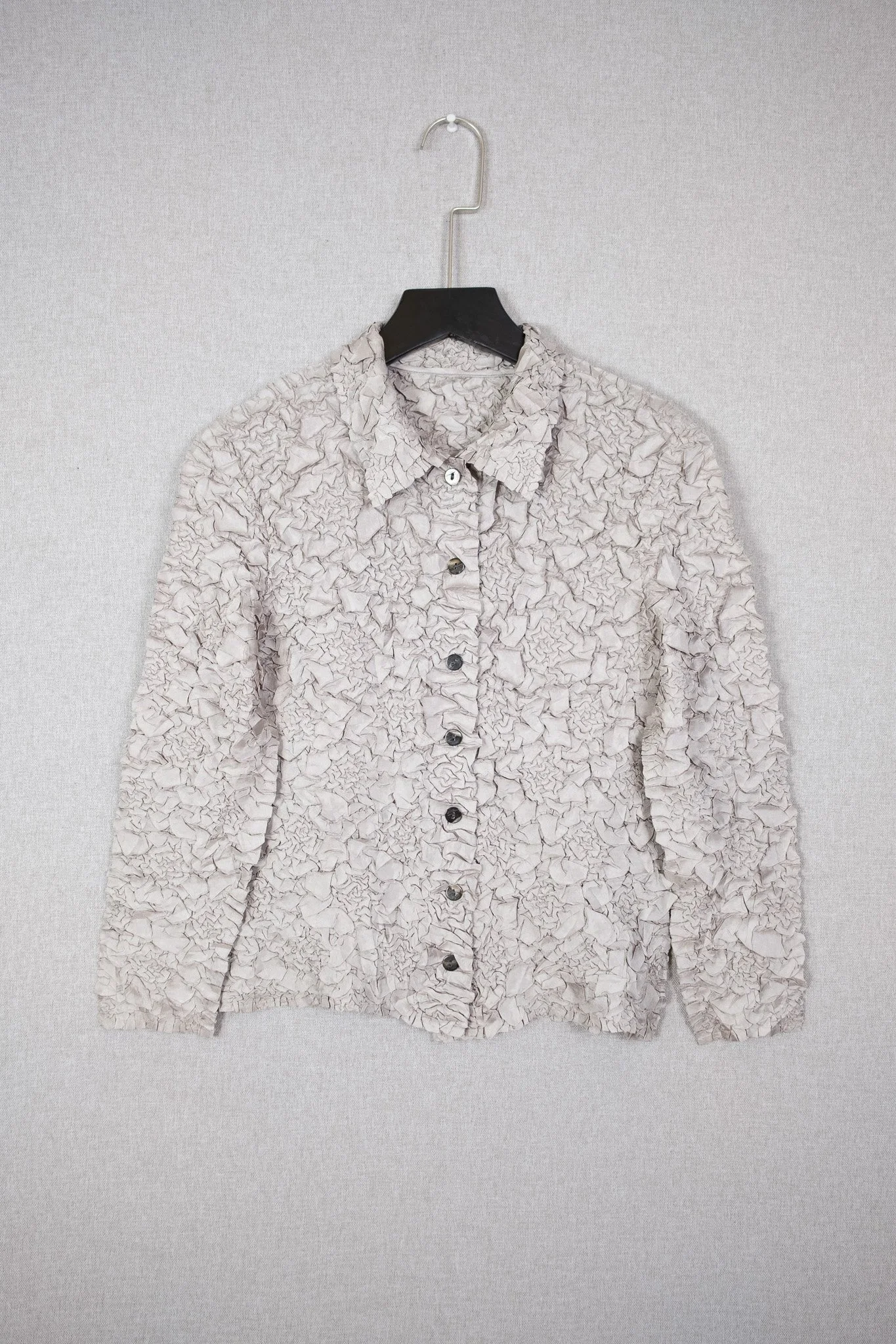 Stone Pleated Crinkle Button Shirt