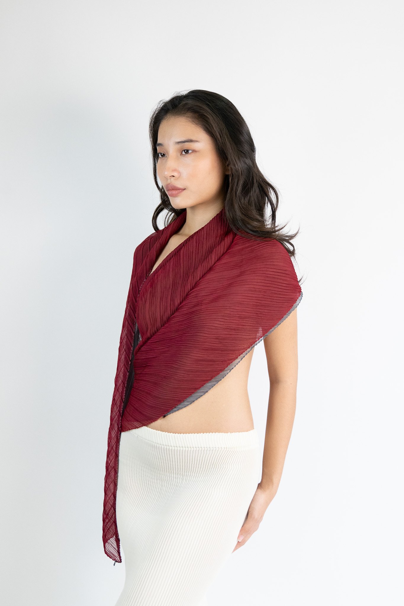 Bi-Color Pleated Stole