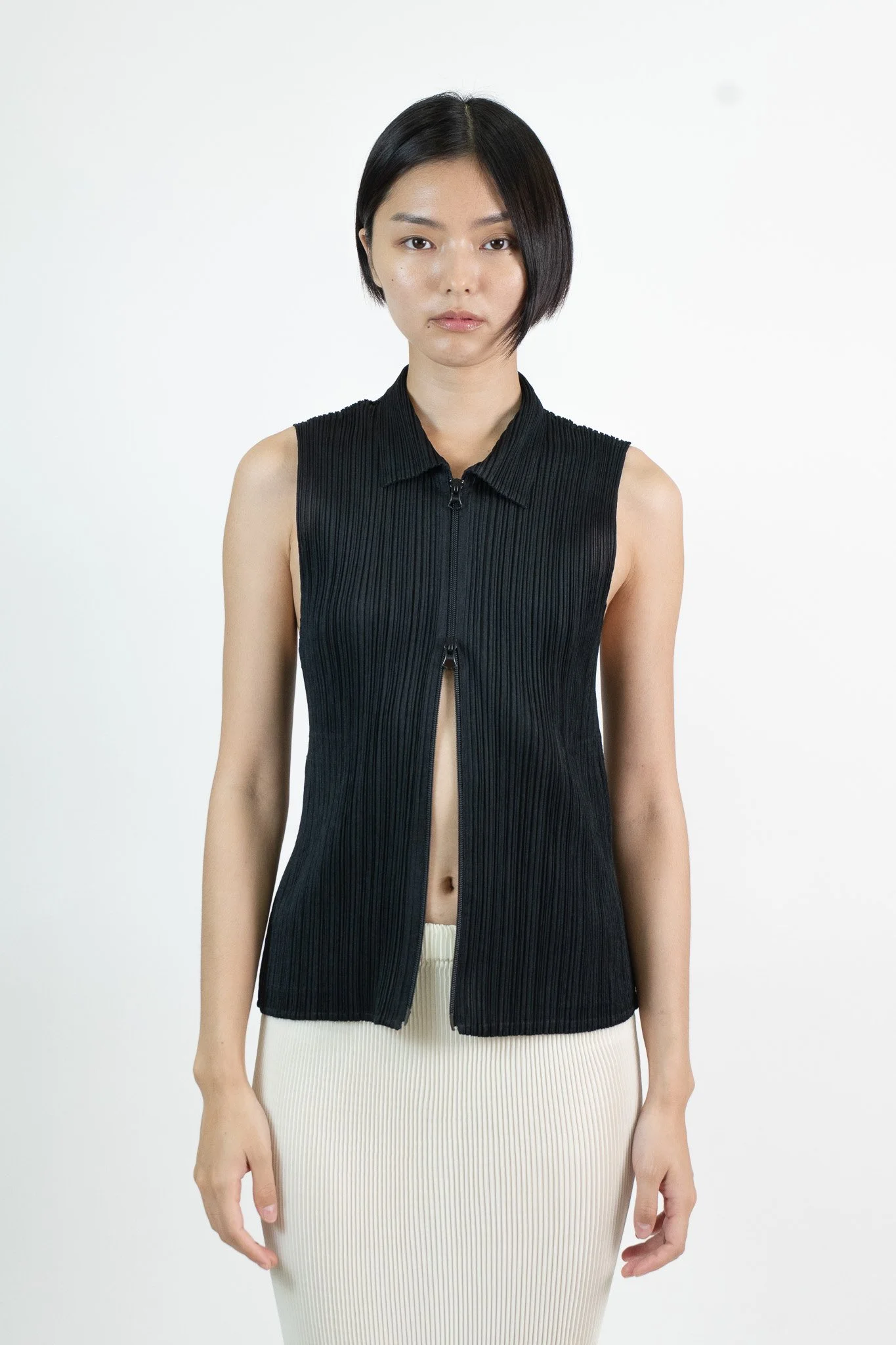 Pleats Please Issey Miyake Classic High Neck Pleated Top