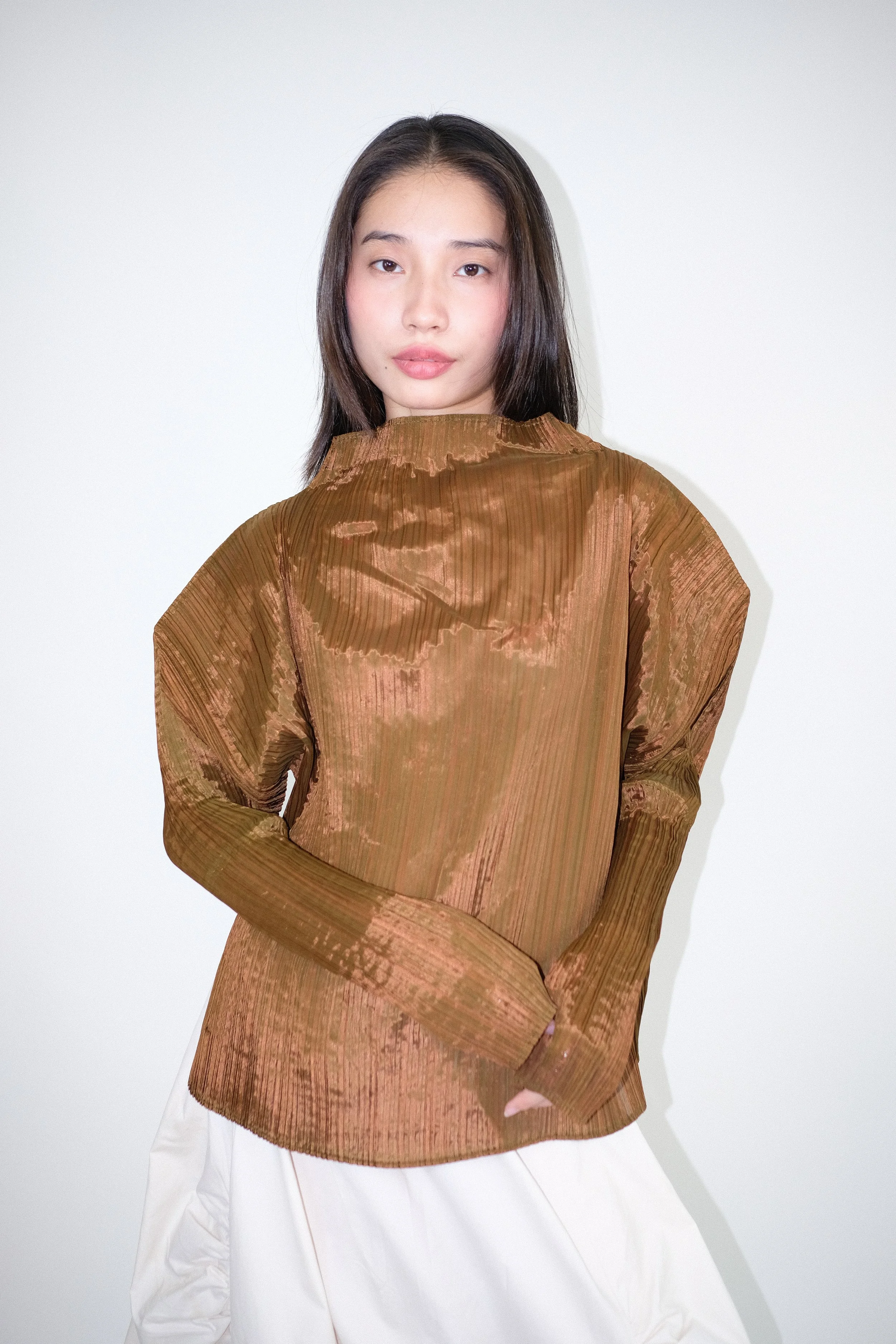 Pleats Please Issey Miyake Classic HighNeck Pleated Top