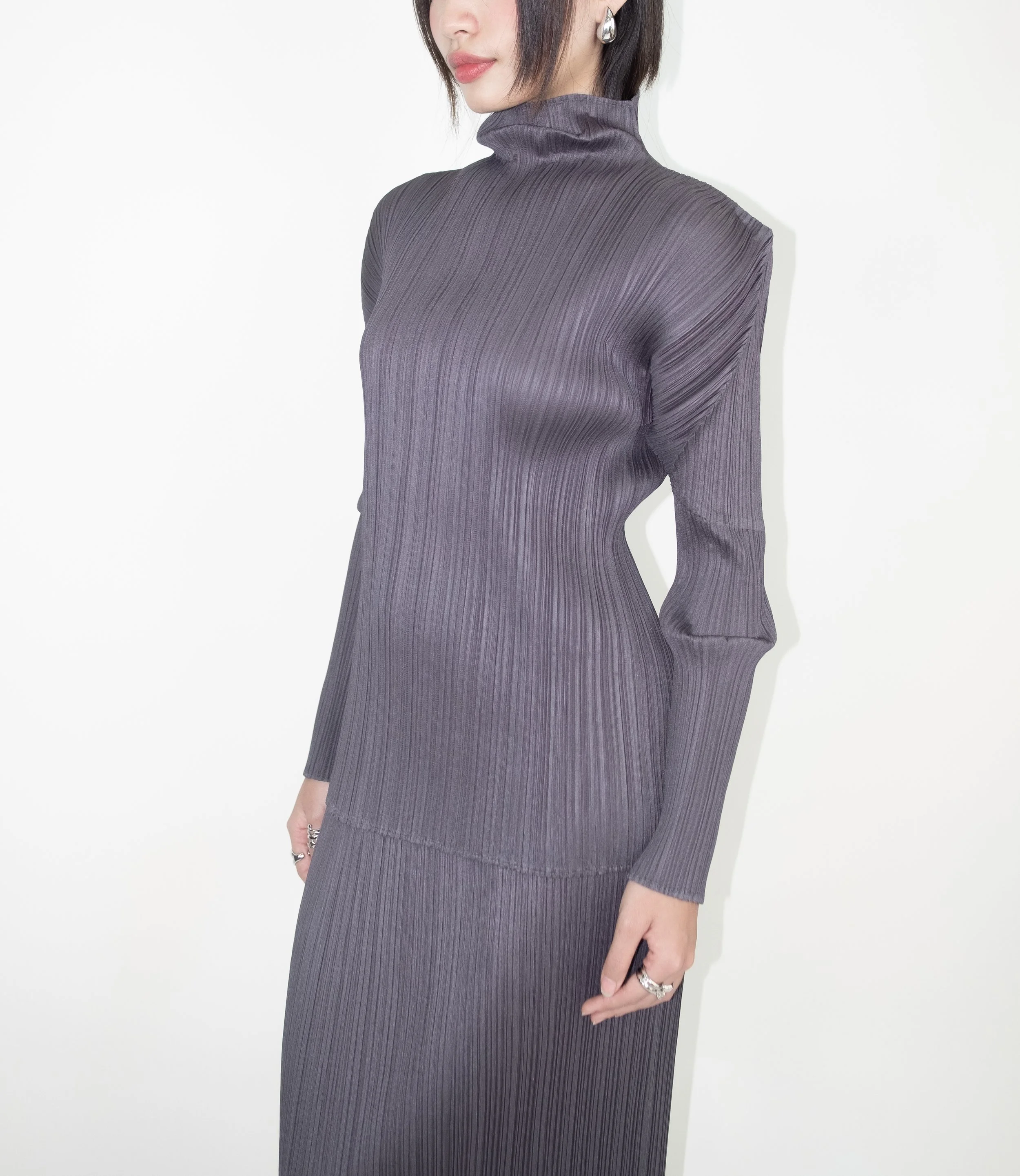 Pleats Please Issey Miyake Classic High Neck Pleated Top