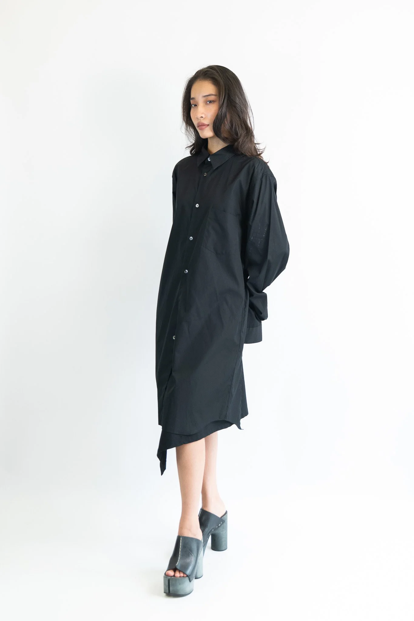Black Comme Des Garcon Cutout Shirt Dress