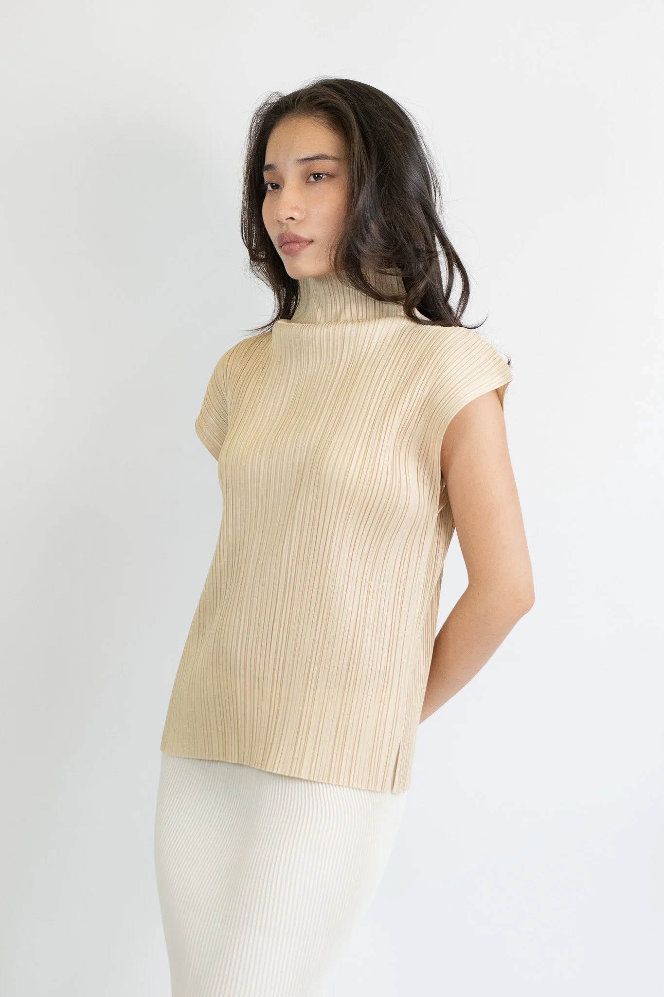 Pleats Please Issey Miyake Classic High Neck Top