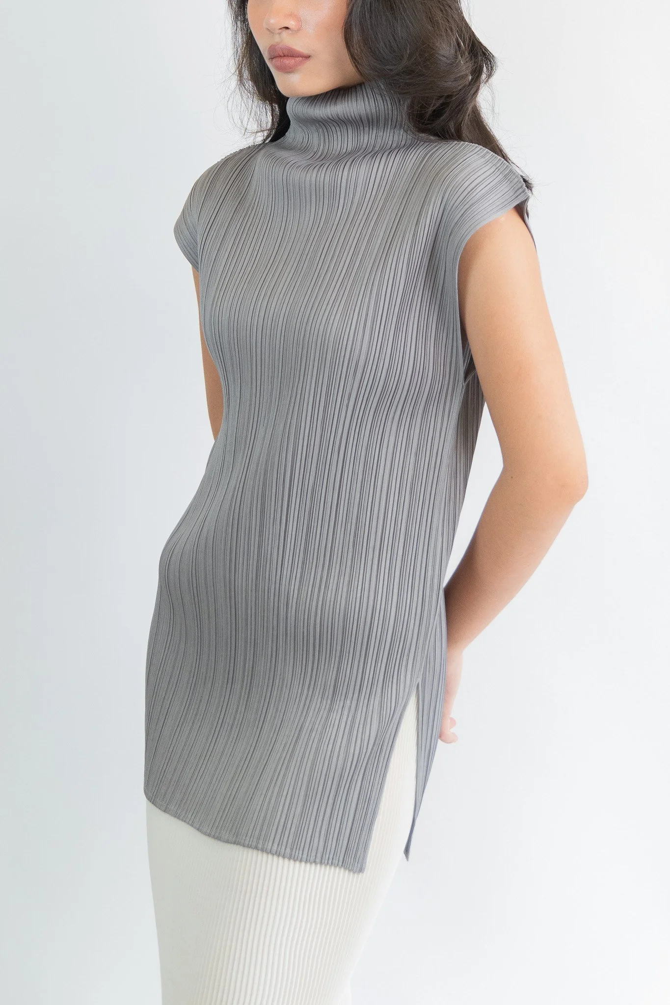 Pleats Please Issey Miyake Classic High Neck Pleated Top