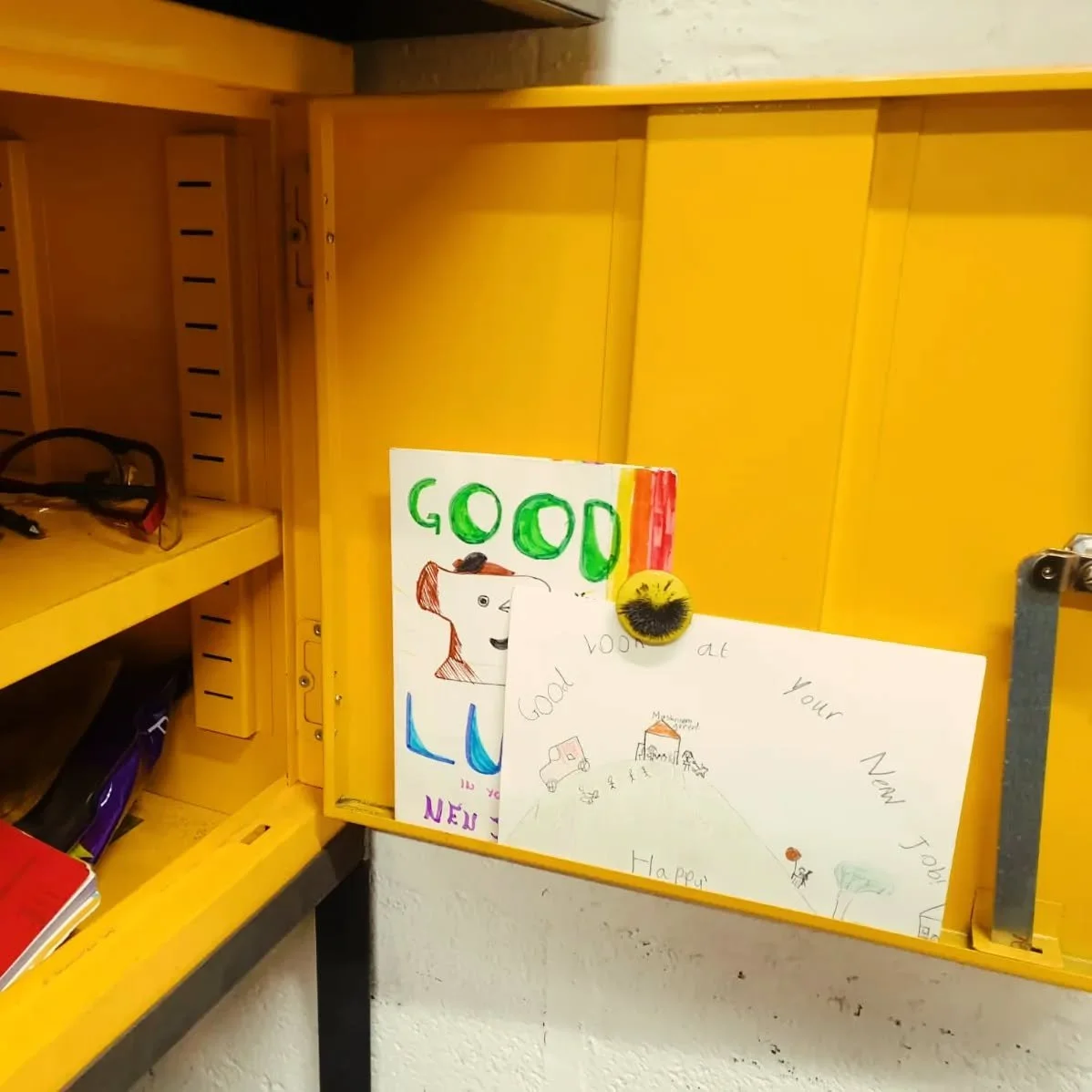 Received some adorable drawings from a friends children wishing me good luck on some work. Of course I'm putting them in my locker!

#blacksmith #forge #welding #adorable