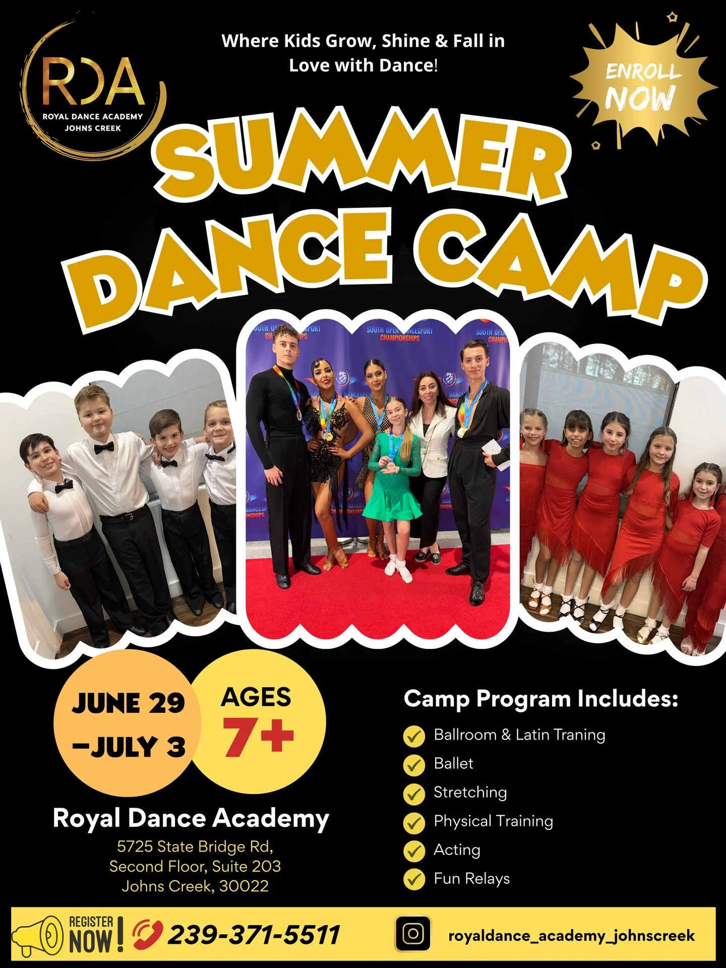 Give your child a summer they will never forget ✨

At our Summer Dance Camp, kids don&rsquo;t just dance &mdash; they grow, gain confidence, and shine on the dance floor 💫

✔ Professional dance training
✔ Fun &amp; engaging activities
✔ Supportive a