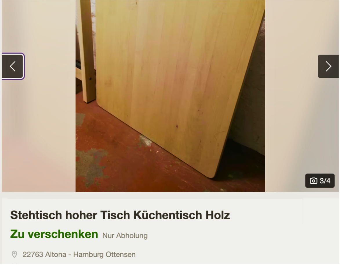 Sustainable Material Re-Usage - Second life for a table 