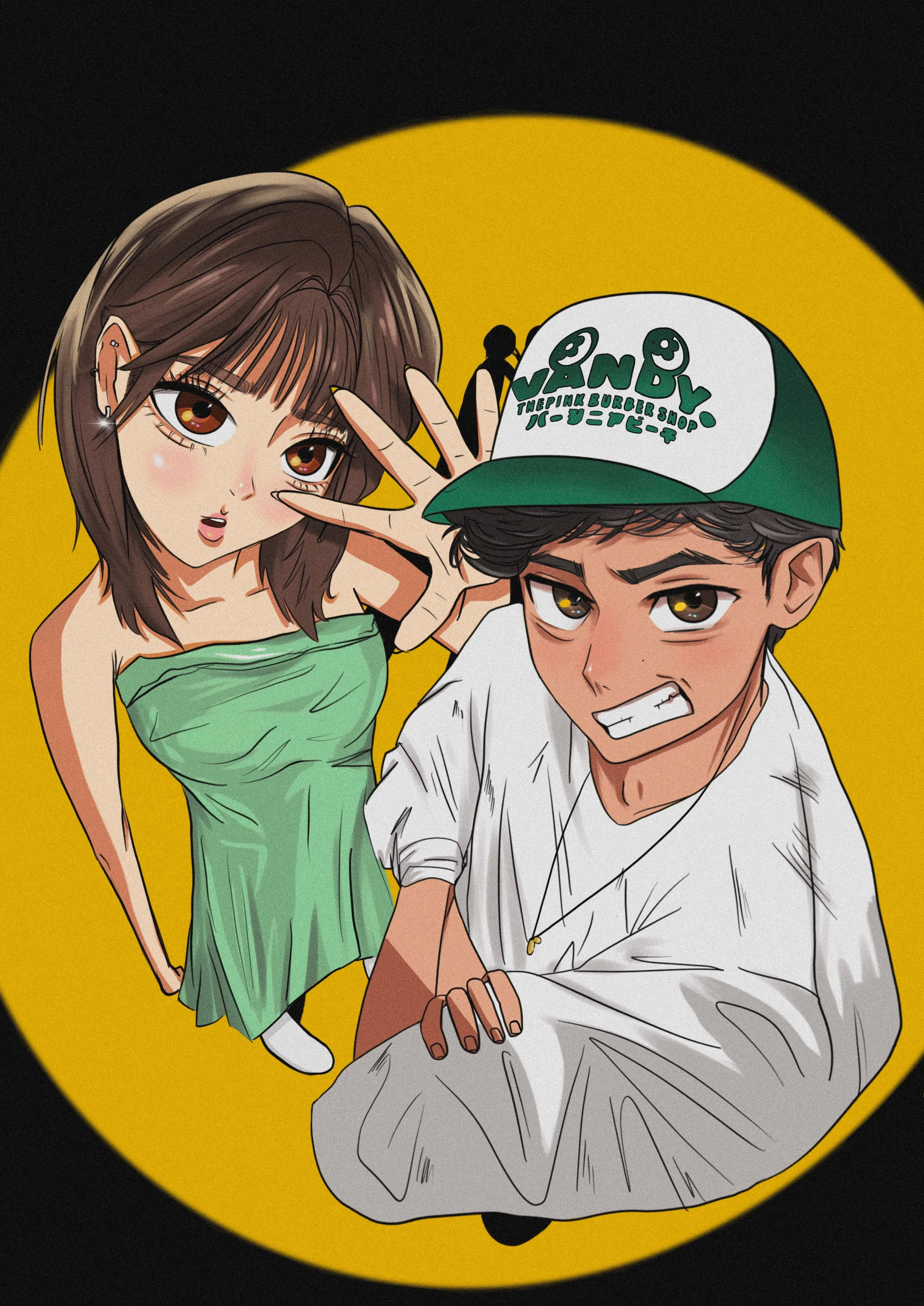 Self portrait poster, 2025. Drawn on Procreate & edited in Adobe Lightroom.