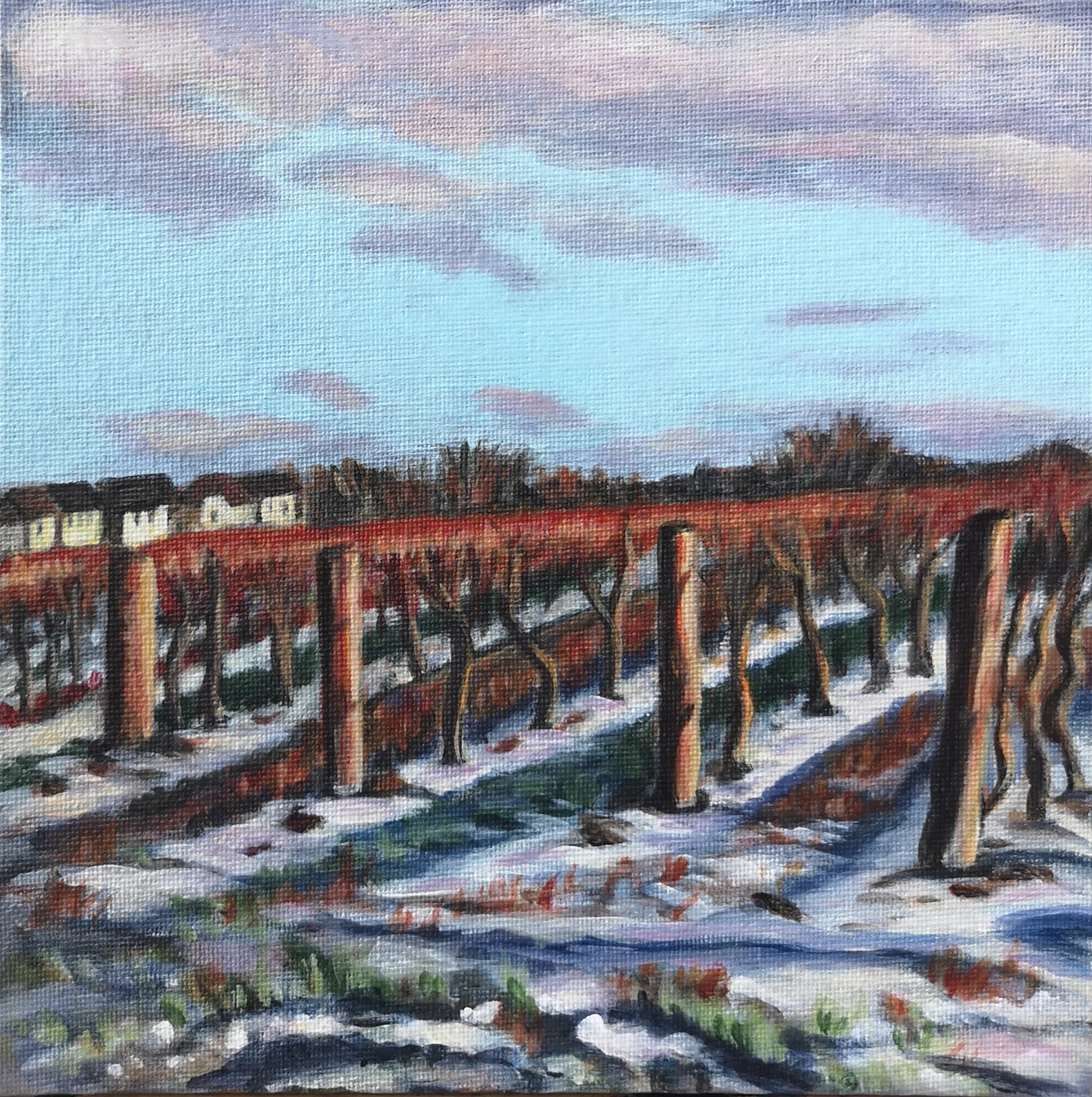 NOTL Winter Vineyard
8 x 8", acrylic on canvas board
sold