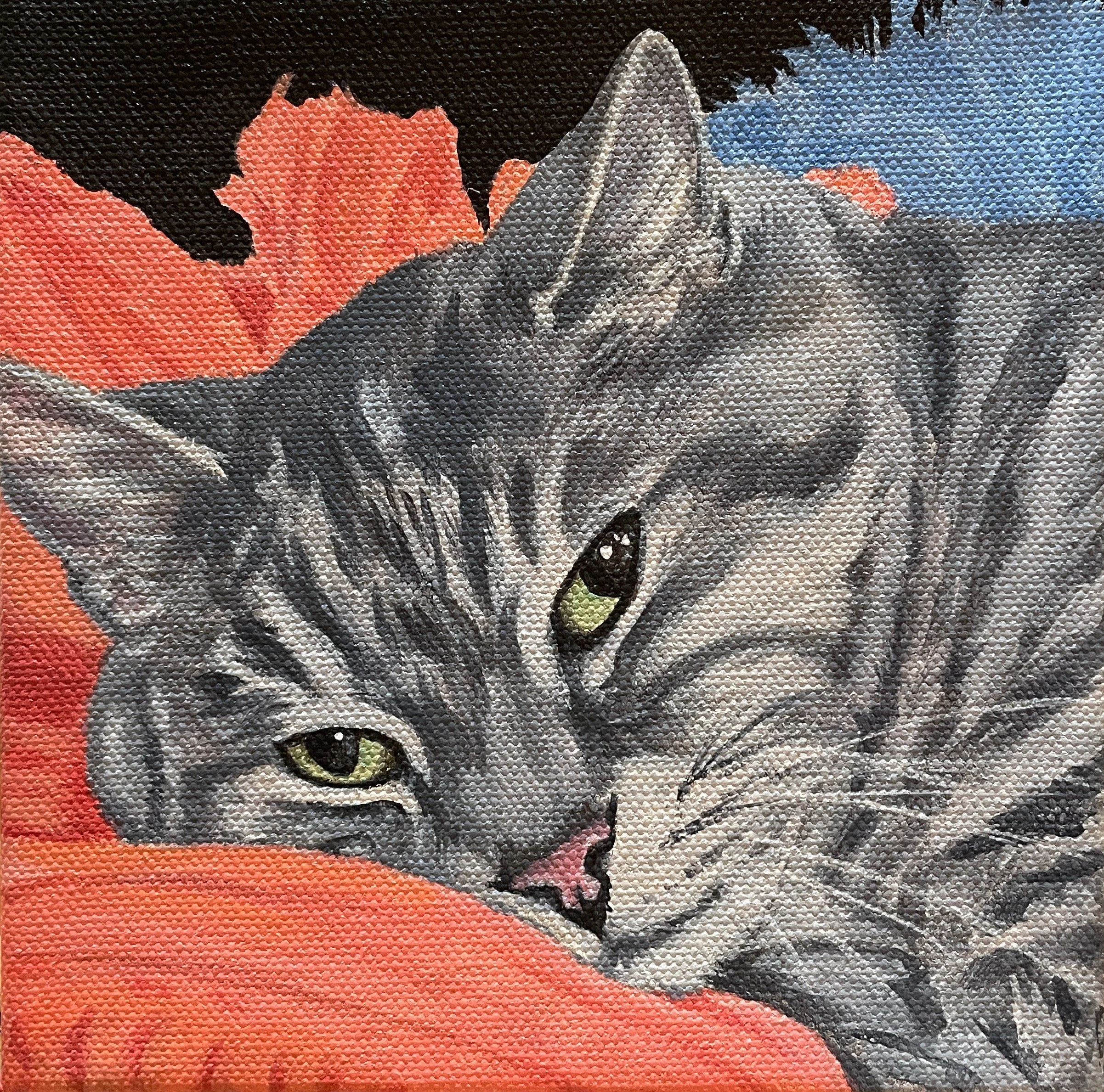 Portrait of Hudson II  
6 x 6", acrylic on gallery canvas  
sold on commission