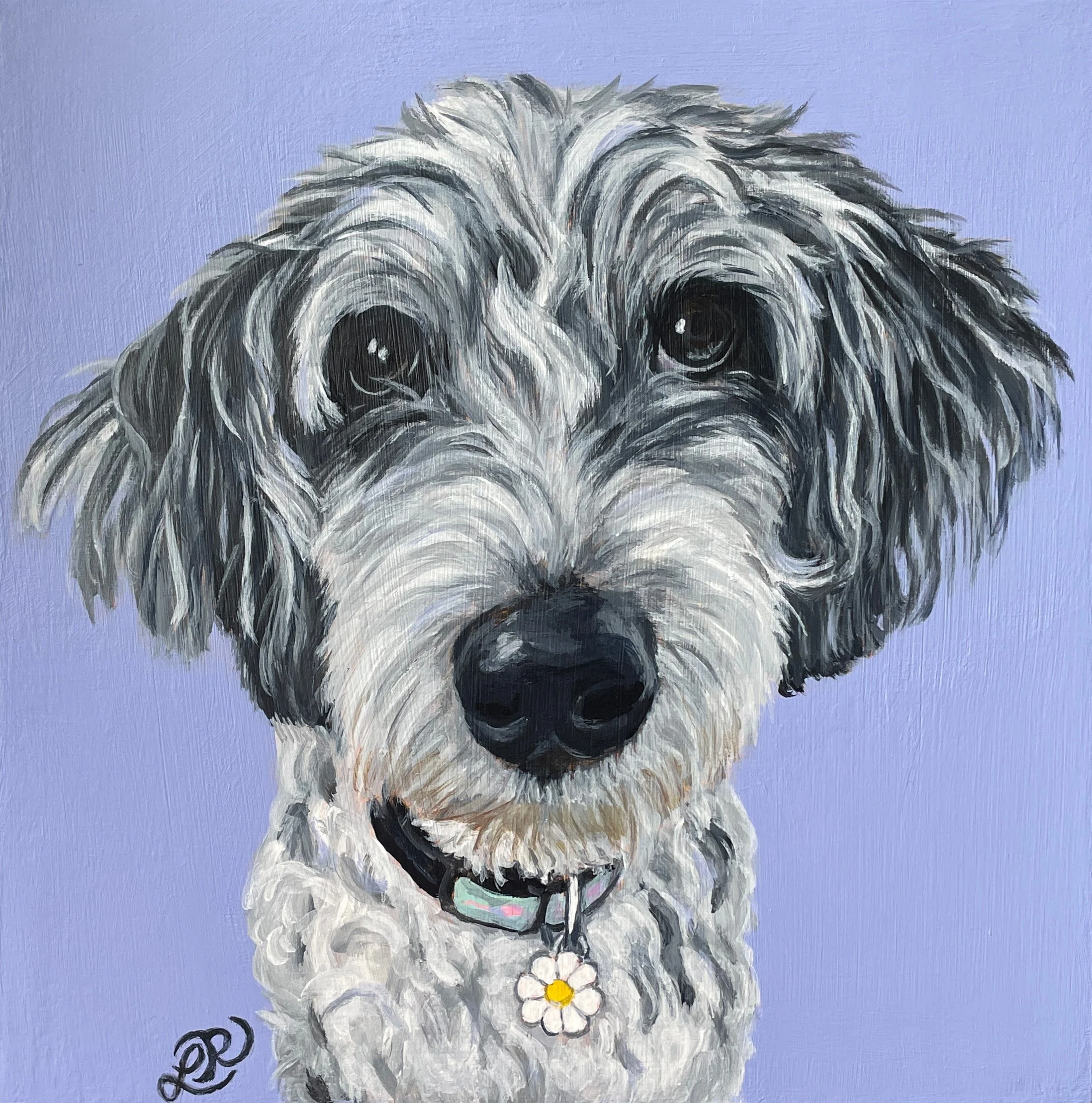 Portrait of Juno  
8 x 8", acrylic on wood panel  
sold on commission