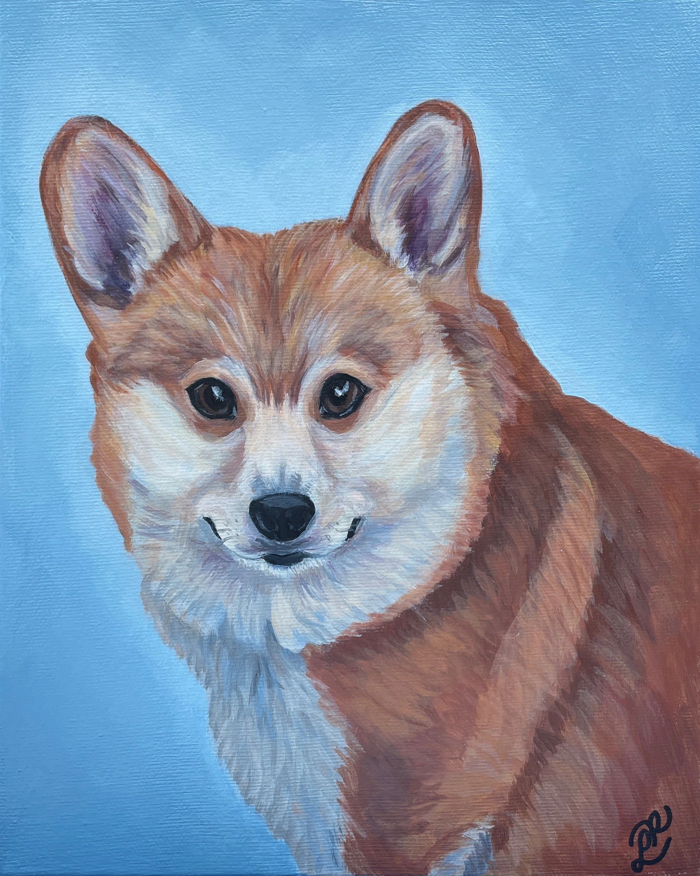 Portrait of Rudy  
8 x 10", acrylic on gallery canvas  
sold on commission