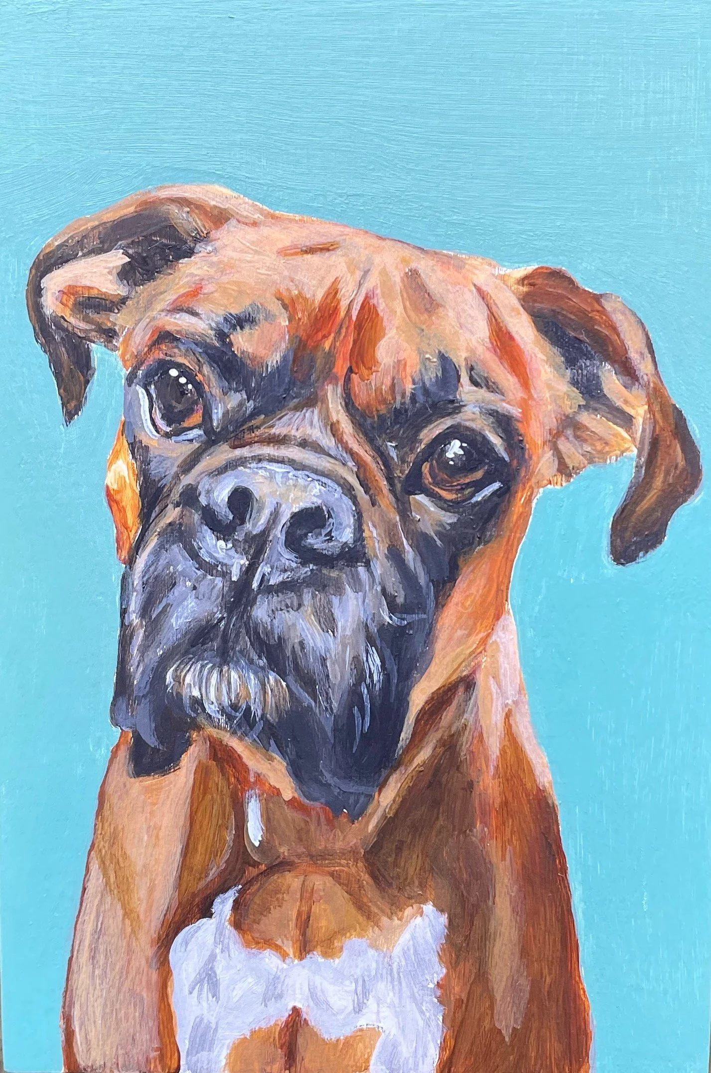 Portrait of Charlie  
4 x 6", acrylic on gallery wood panel  
sold on commission