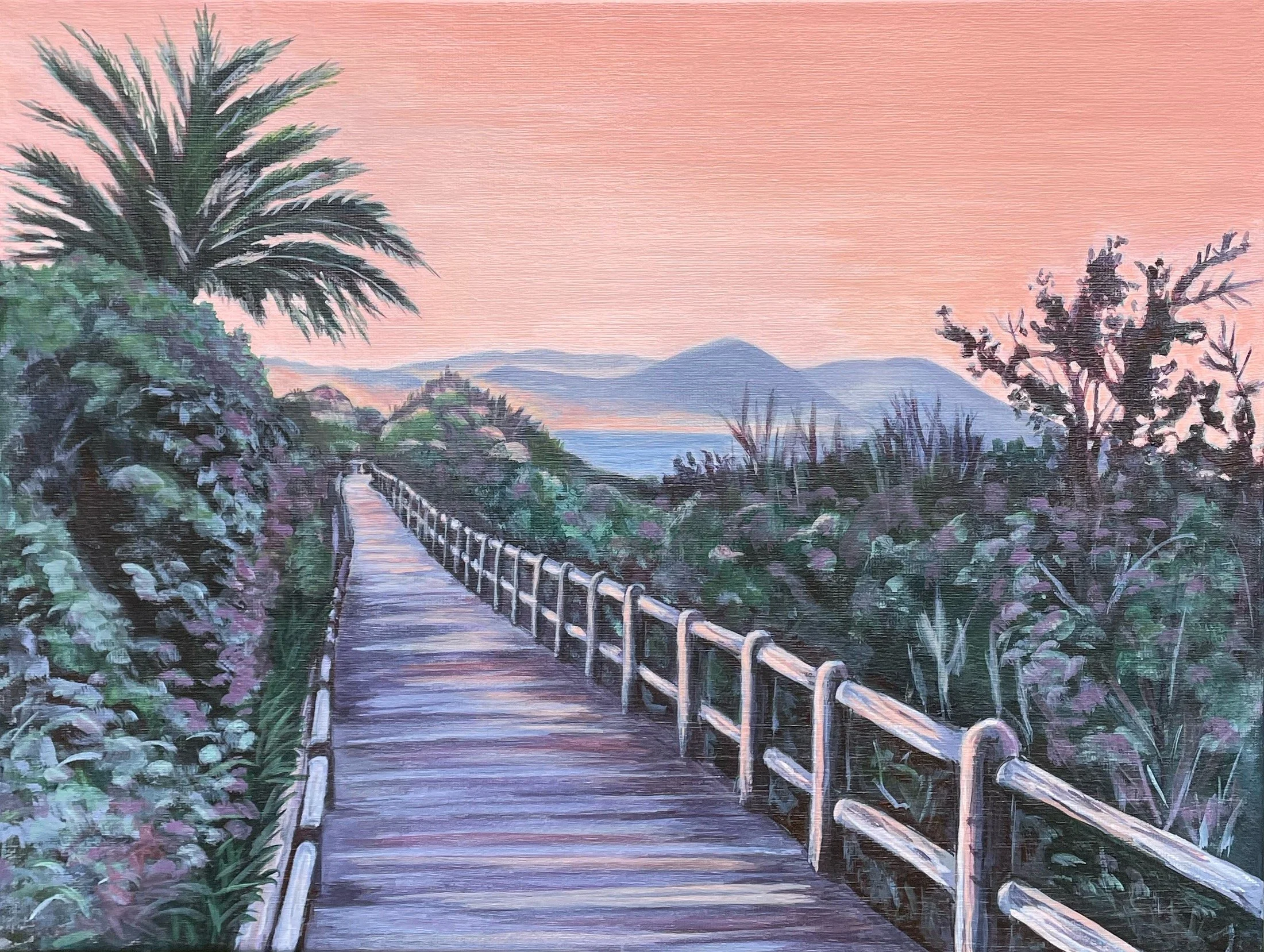 Sunset at Boulders Beach, SA  
12 x 16", acrylic on stretched canvas  
sold