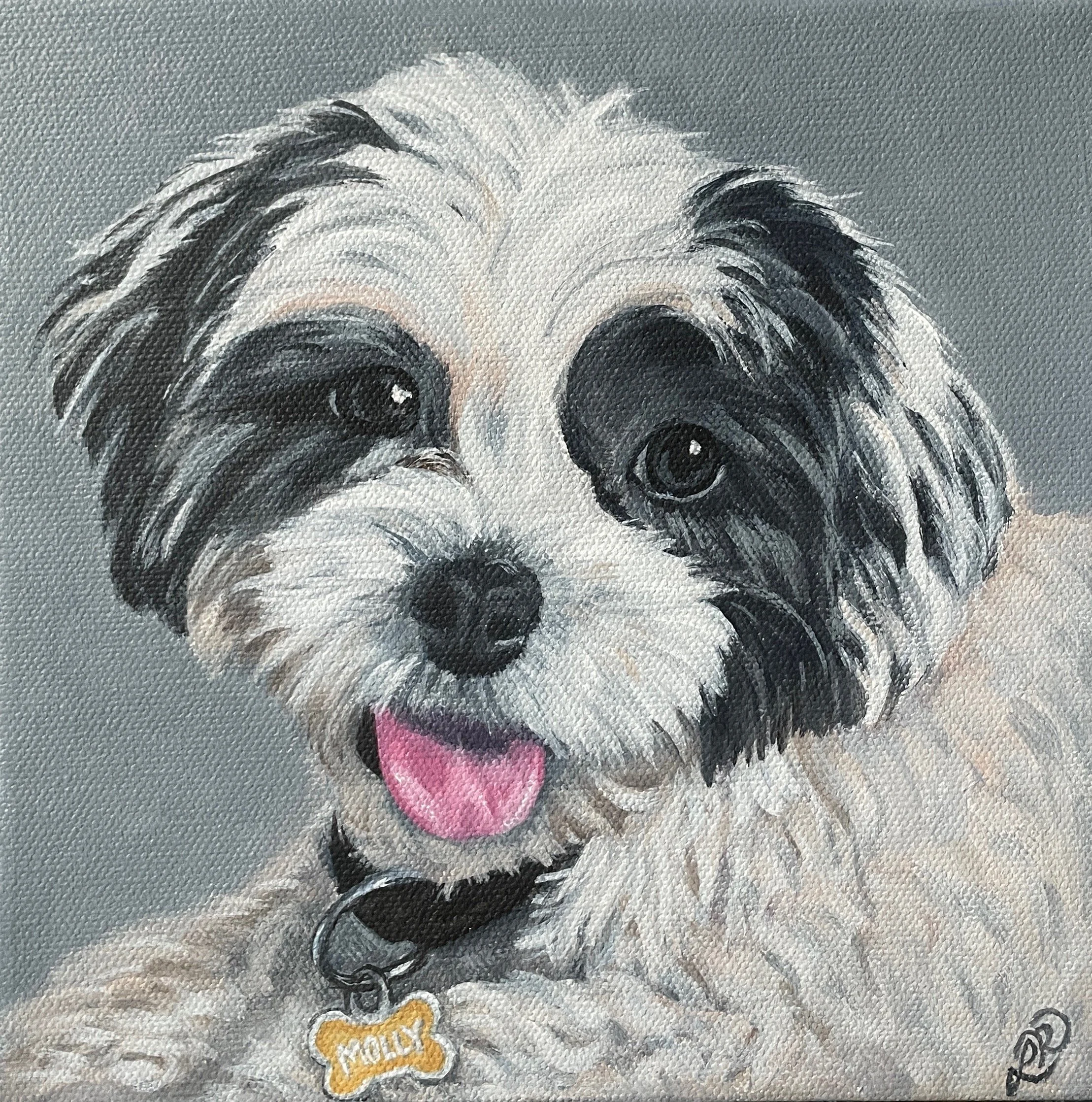 Portrait of Molly  
8 x 8", acrylic on gallery canvas  
sold on commission
