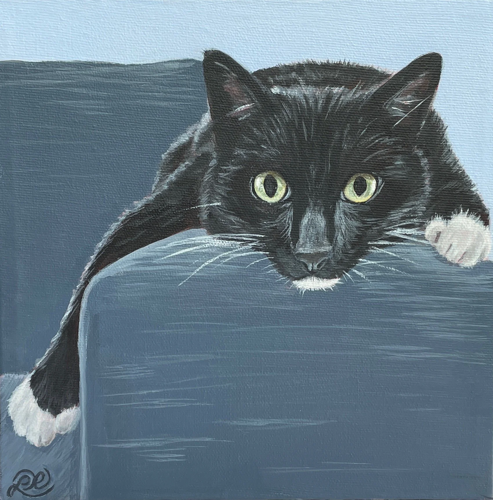 Portrait of Mac  
8 x 8", acrylic on gallery canvas  
sold on commission