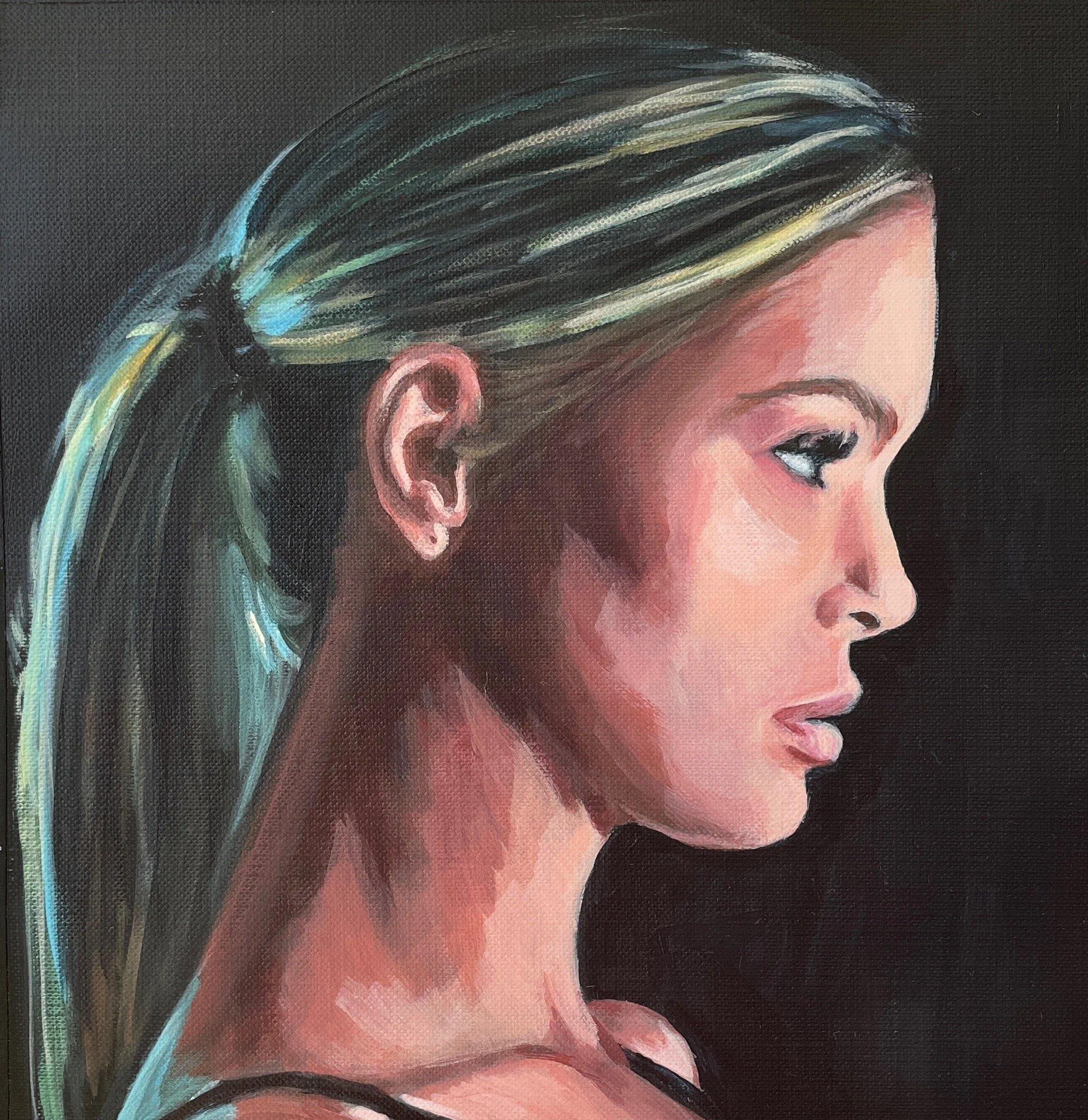 Portrait of a Gorgeous Girl  
10 x 10", acrylic on paper  
available