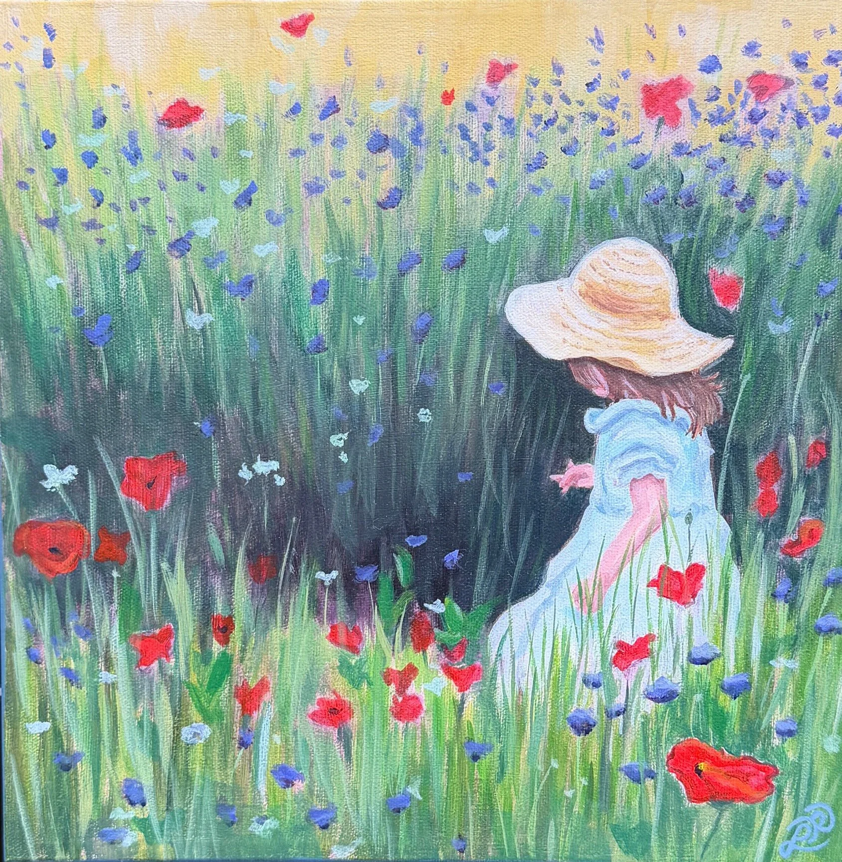 Where The Wildflowers Grow  
12 x 12", acrylic on gallery canvas  
$250, unframed