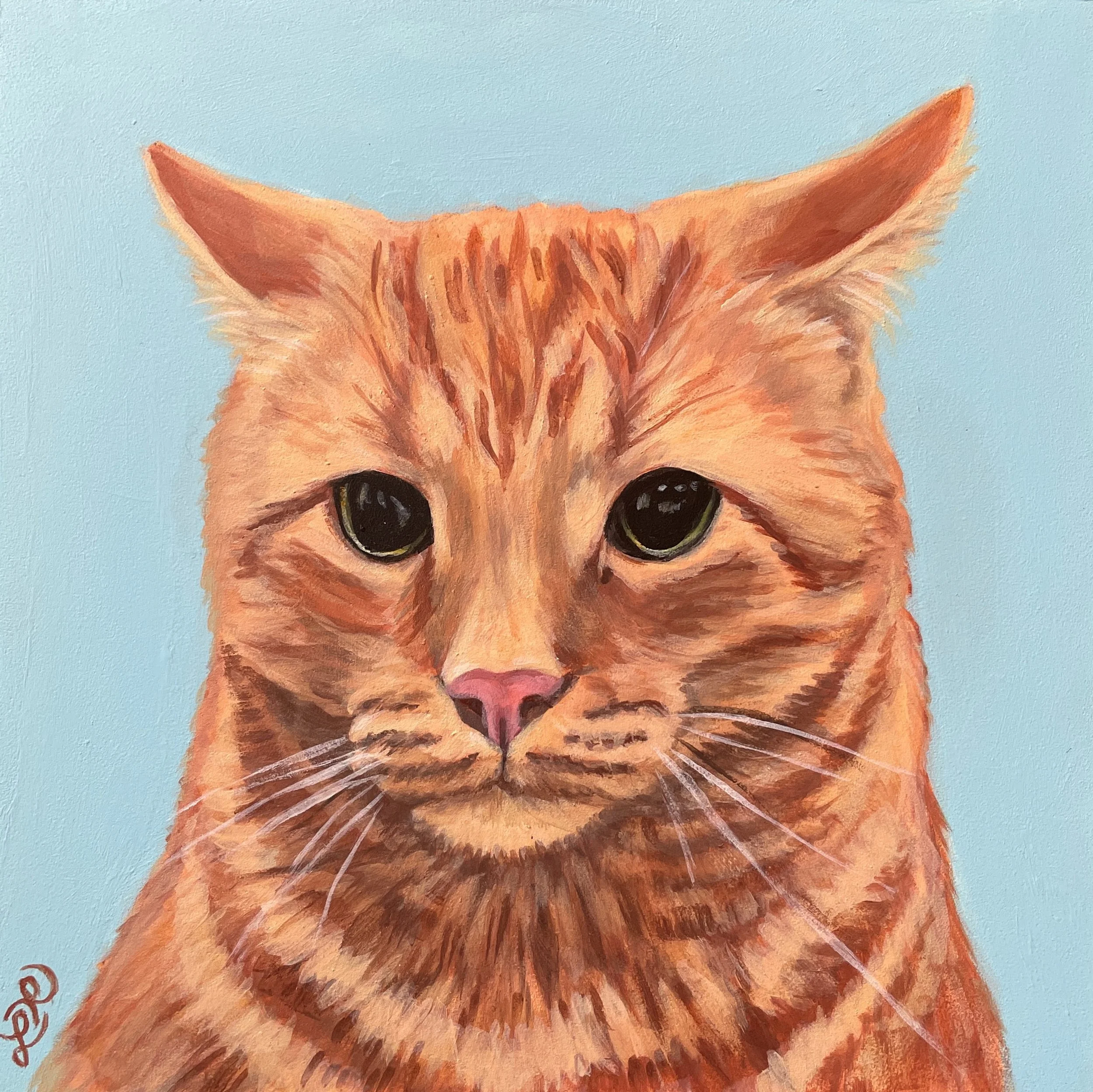 Portrait of Loki  
6 x 6", acrylic on gesso bord  
sold on commission